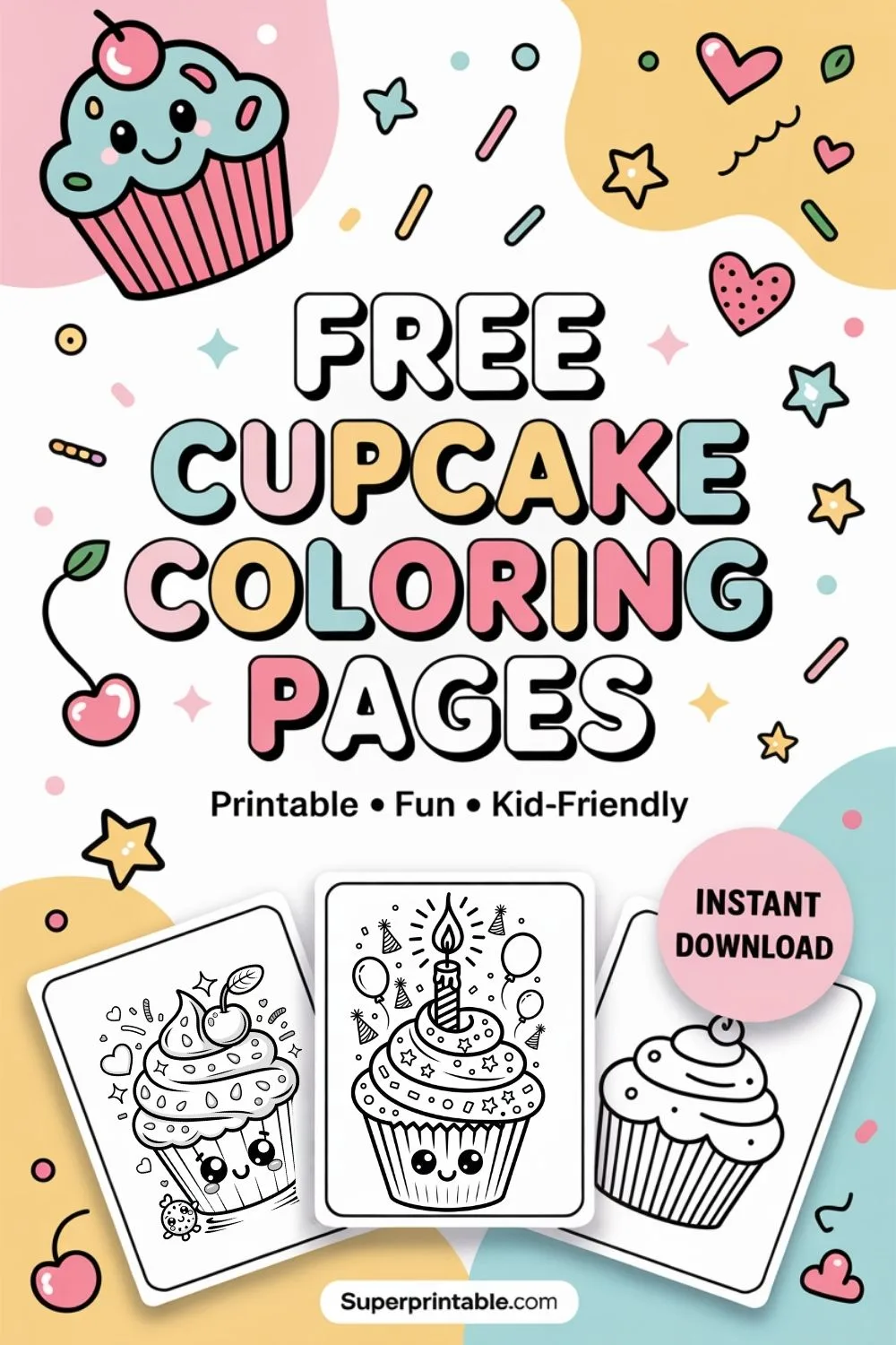 Cupcake Coloring Pinterest Pin