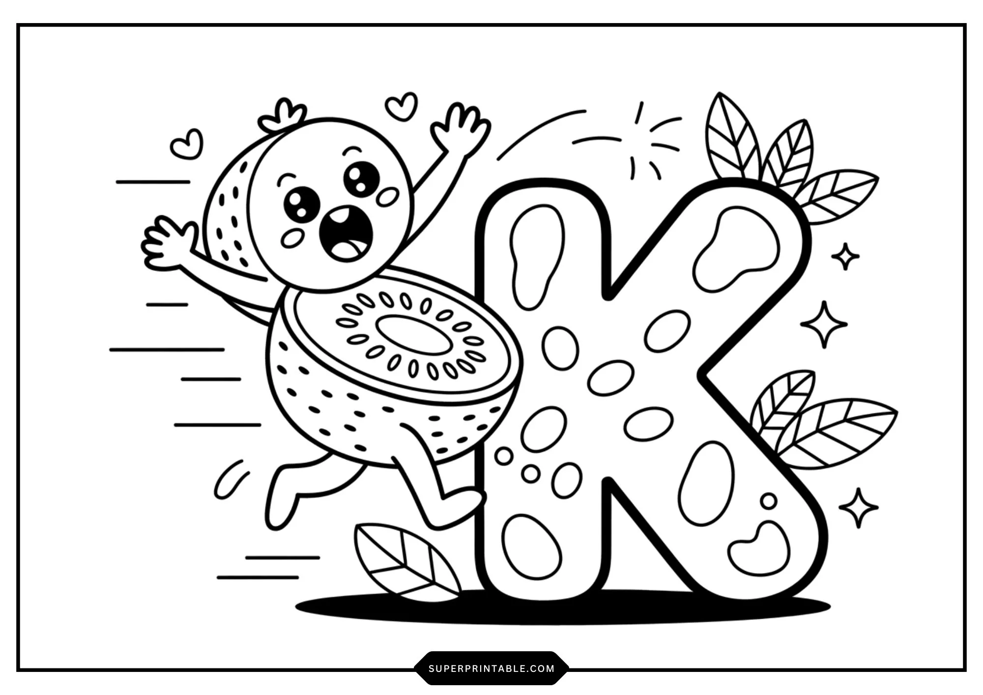 Cute Funny Food Alphabet Coloring Pages 11
