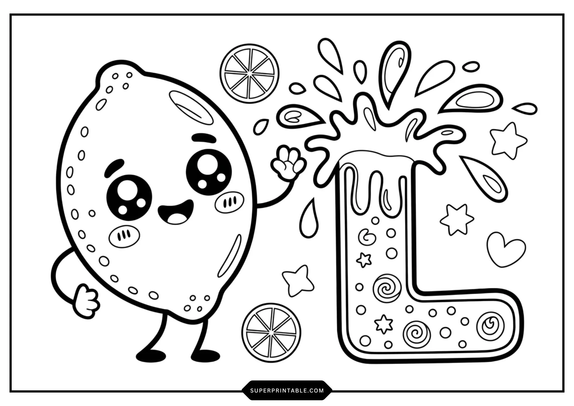 Cute Funny Food Alphabet Coloring Pages 12