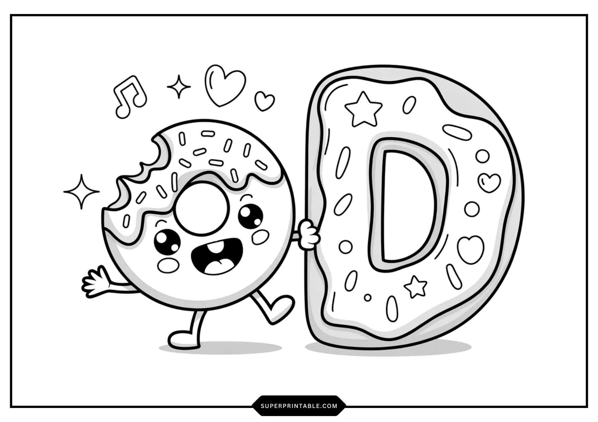 Cute Funny Food Alphabet Coloring Pages 4