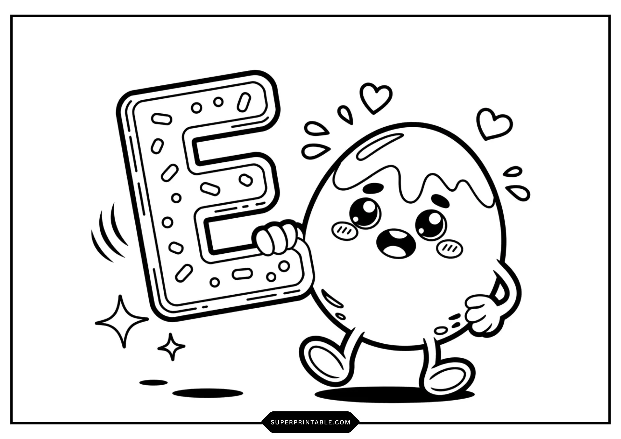 Cute Funny Food Alphabet Coloring Pages 5