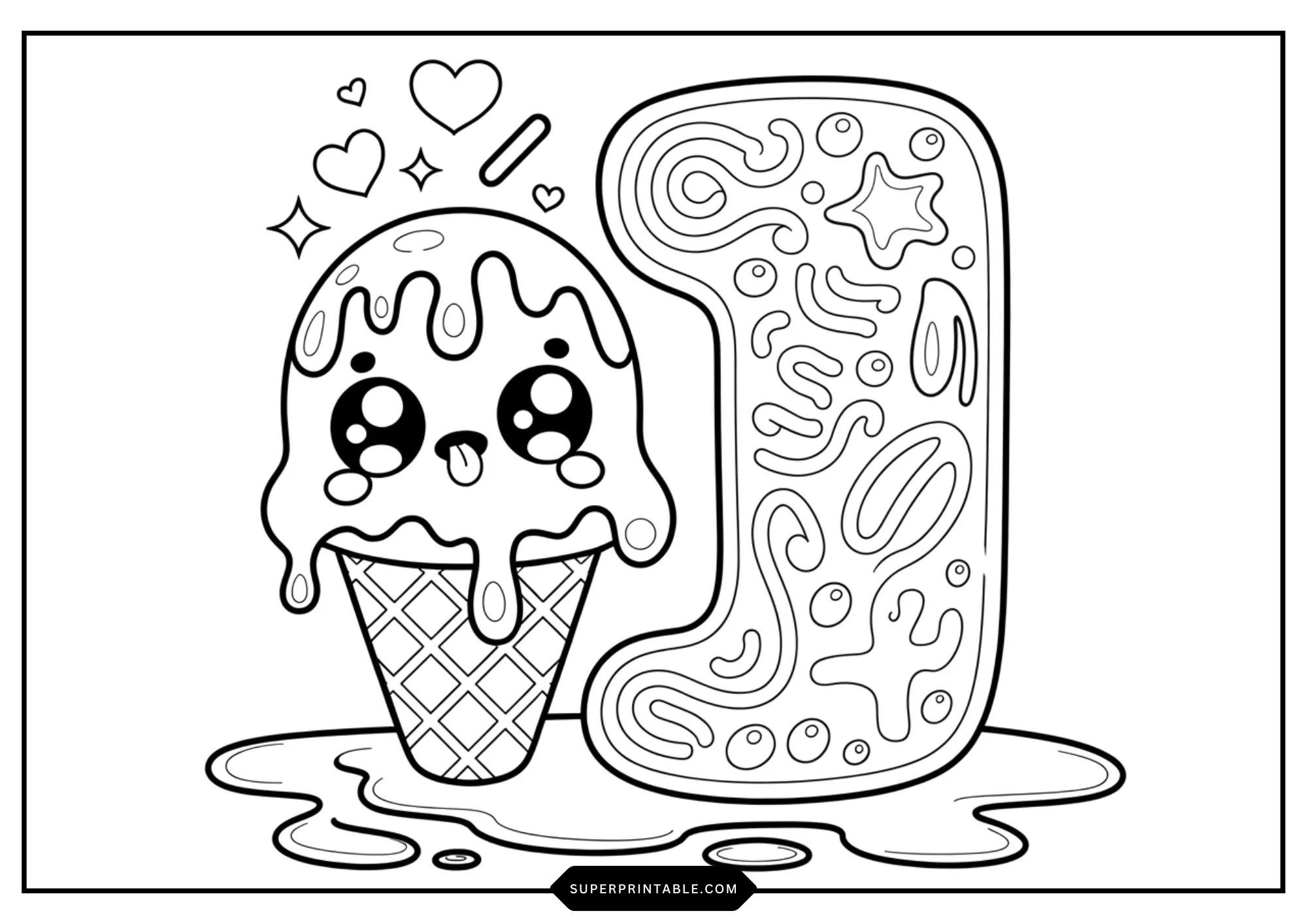Cute Funny Food Alphabet Coloring Pages 9