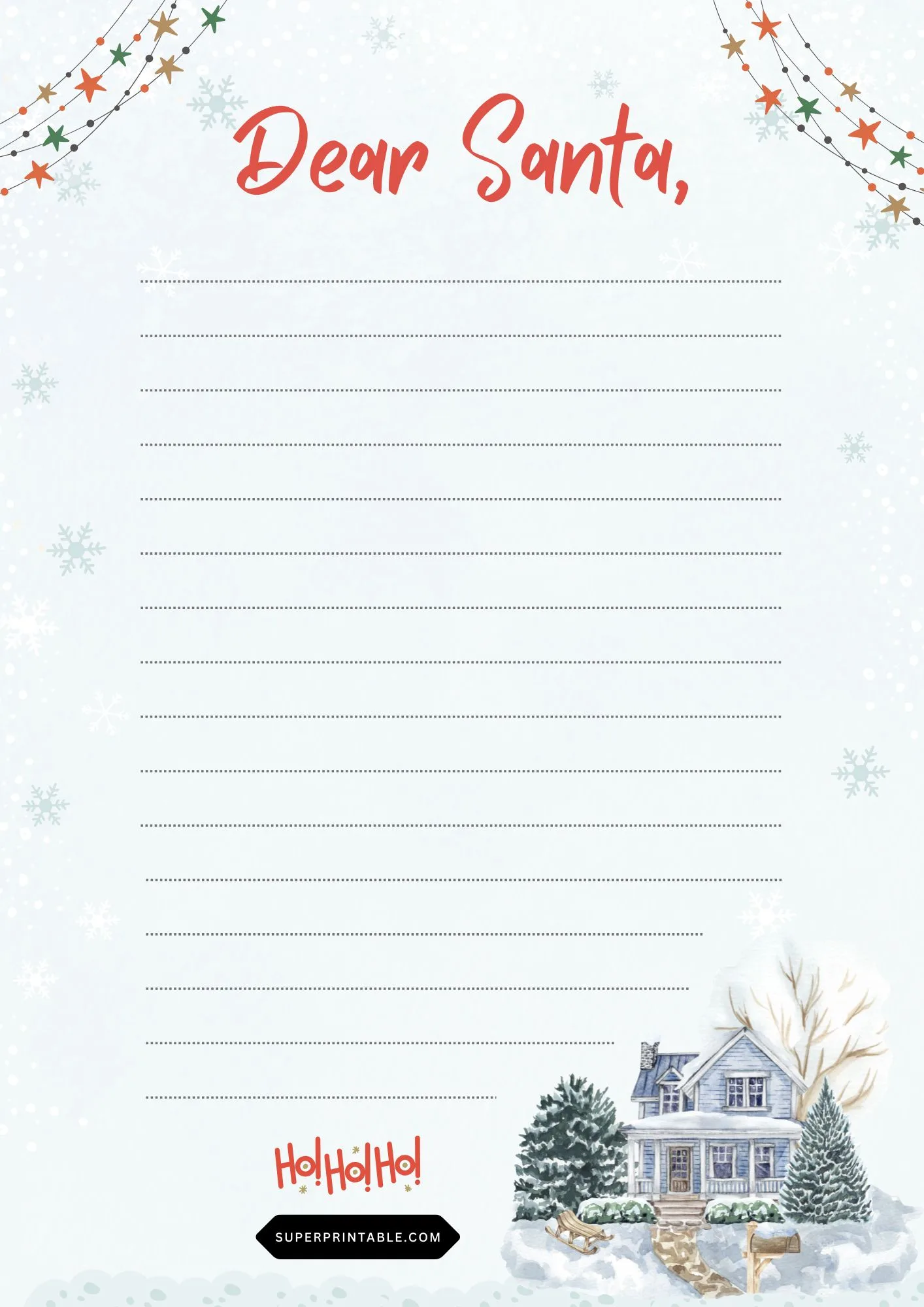 Dear Santa Letter Template 2