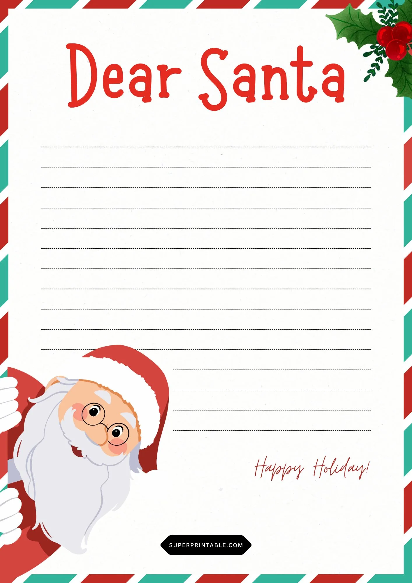 Dear Santa Letter Template 4