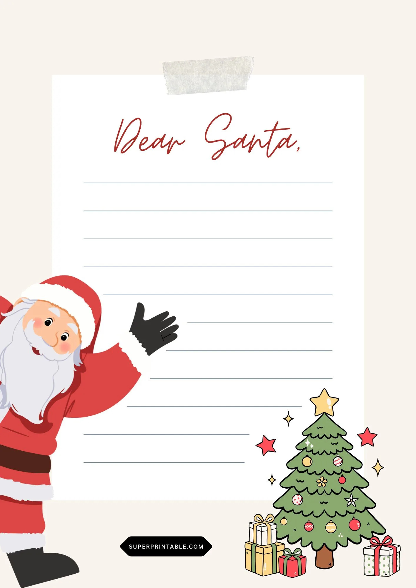 Dear Santa Letter Template 5