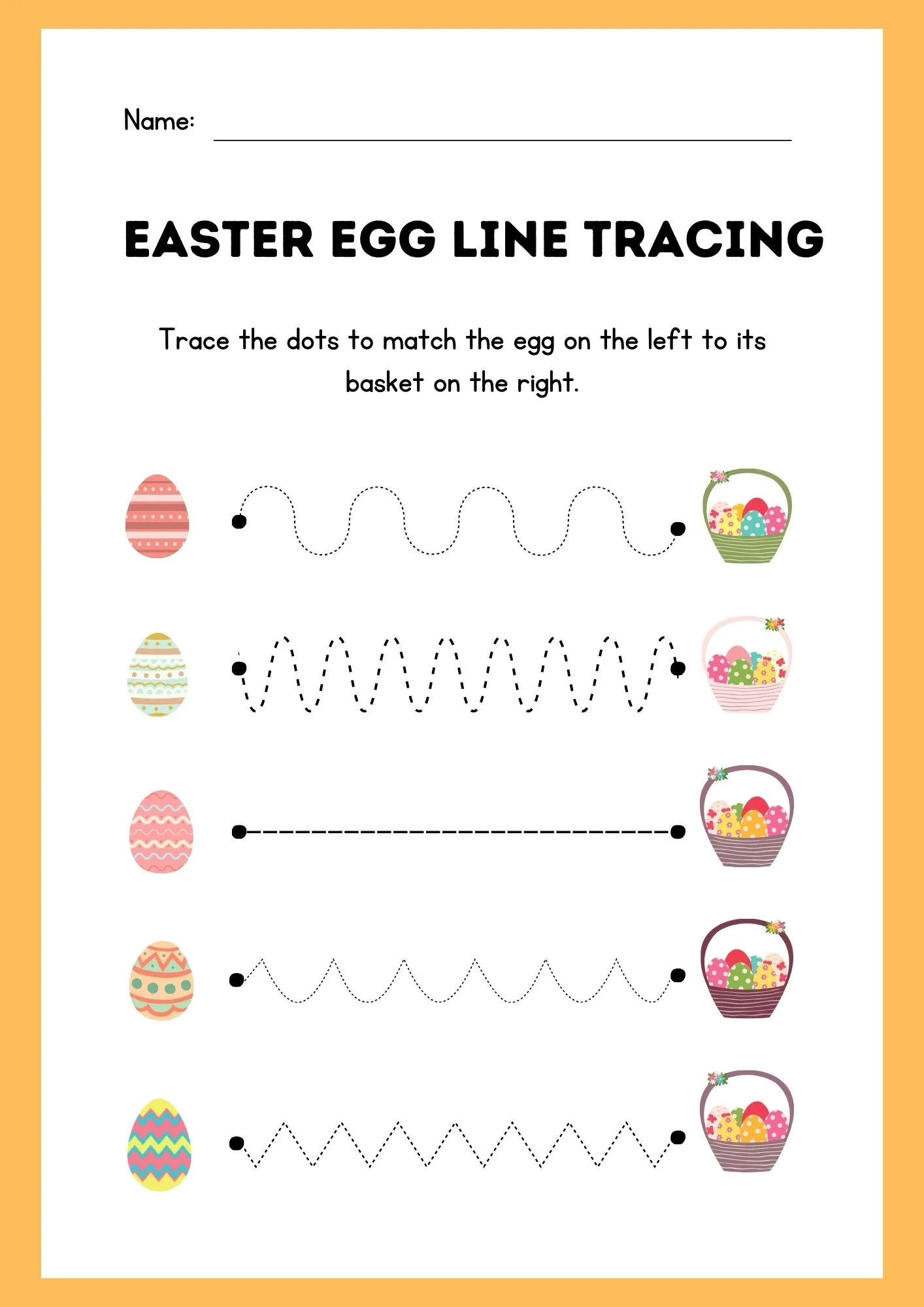 Easter Egg Line Tracing Worksheet 1