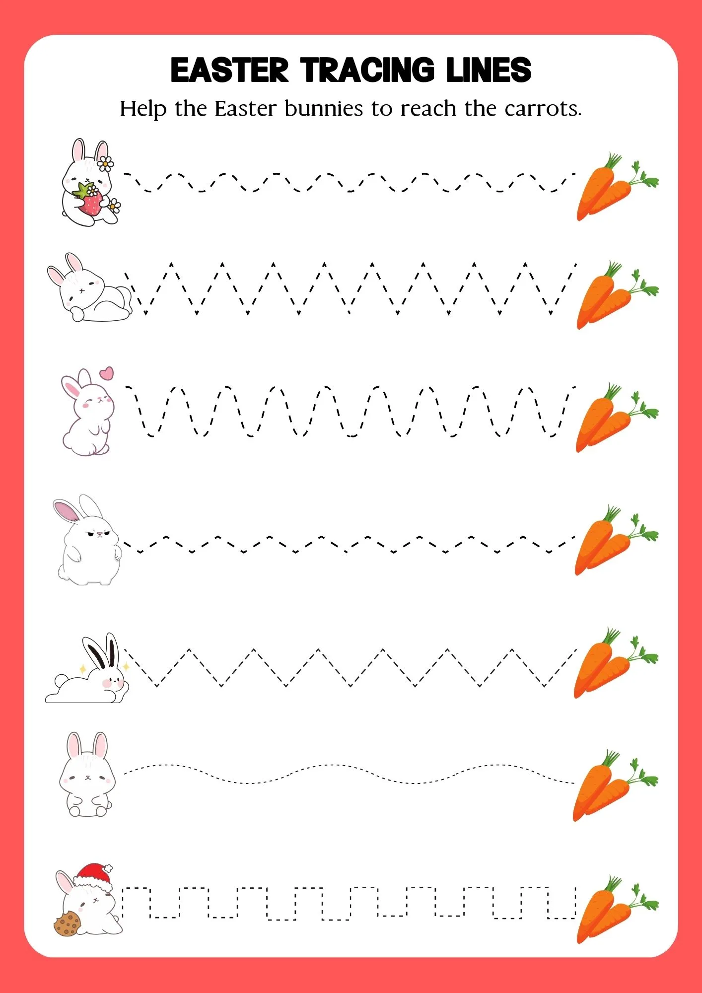 Easter Egg Line Tracing Worksheet 3