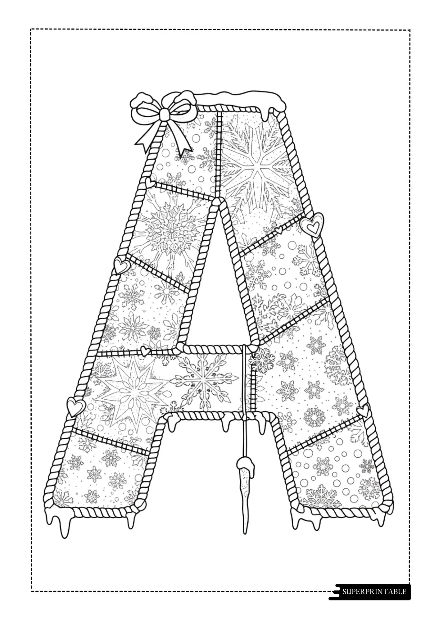 Frosted Patch Alphabet Coloring Page 1
