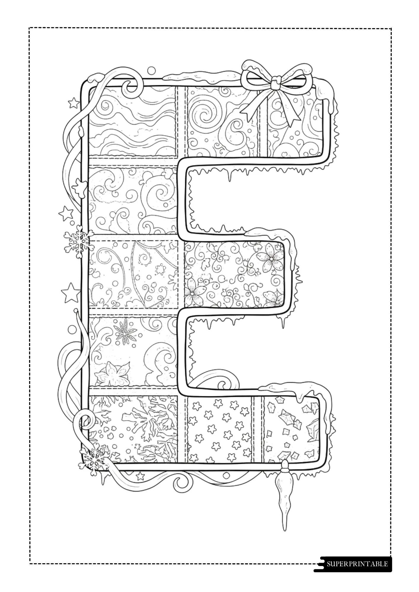 Frosted Patch Alphabet Coloring Page 5