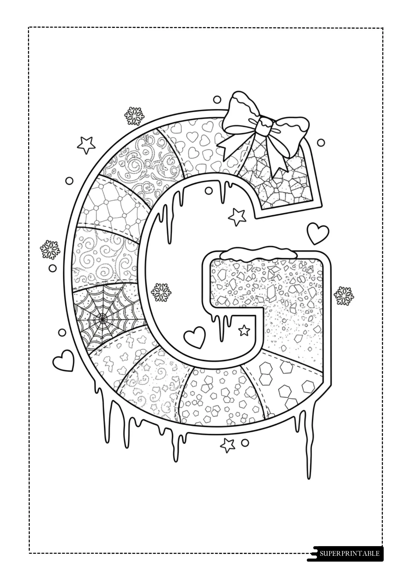 Frosted Patch Alphabet Coloring Page 7