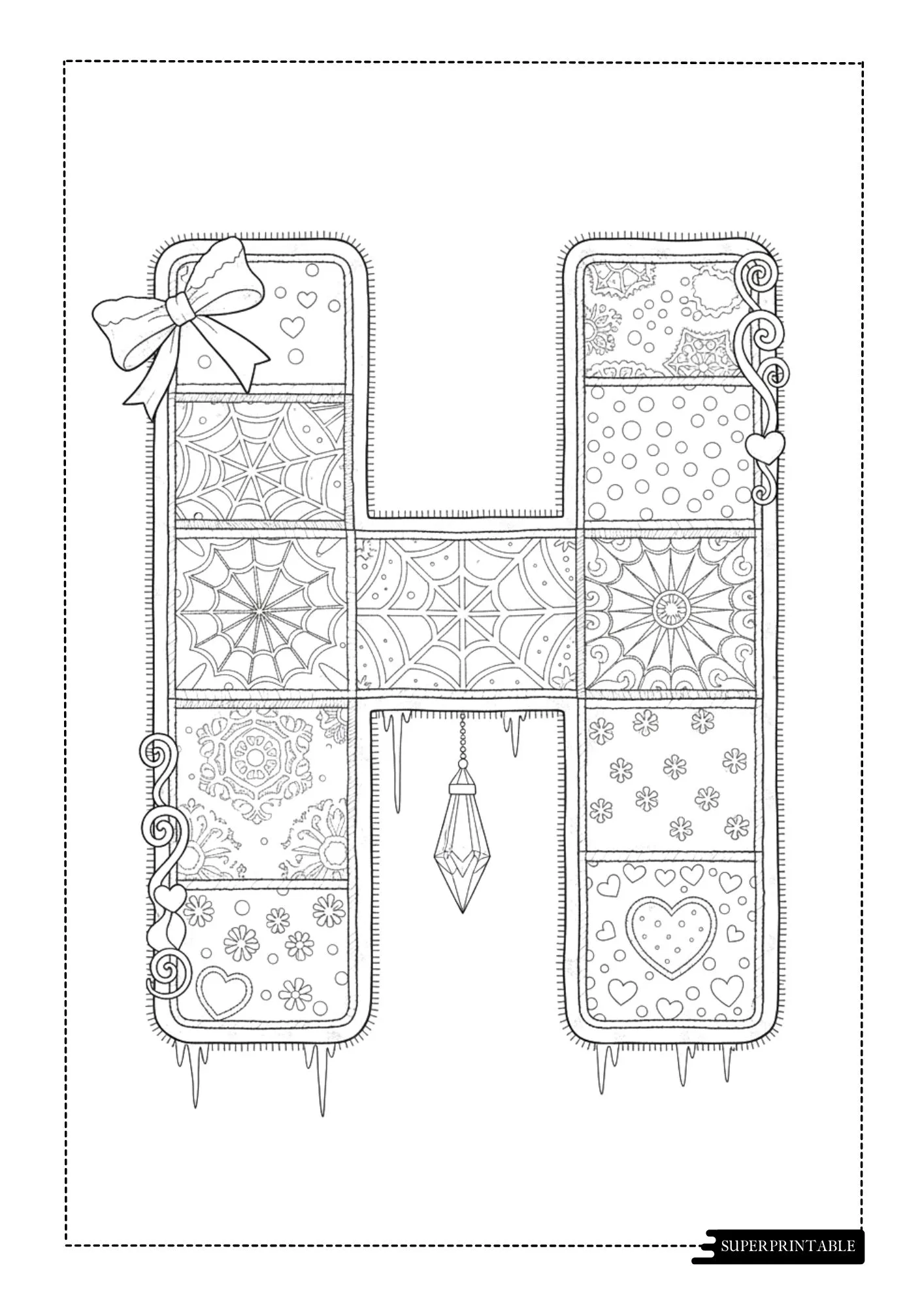 Frosted Patch Alphabet Coloring Page 8