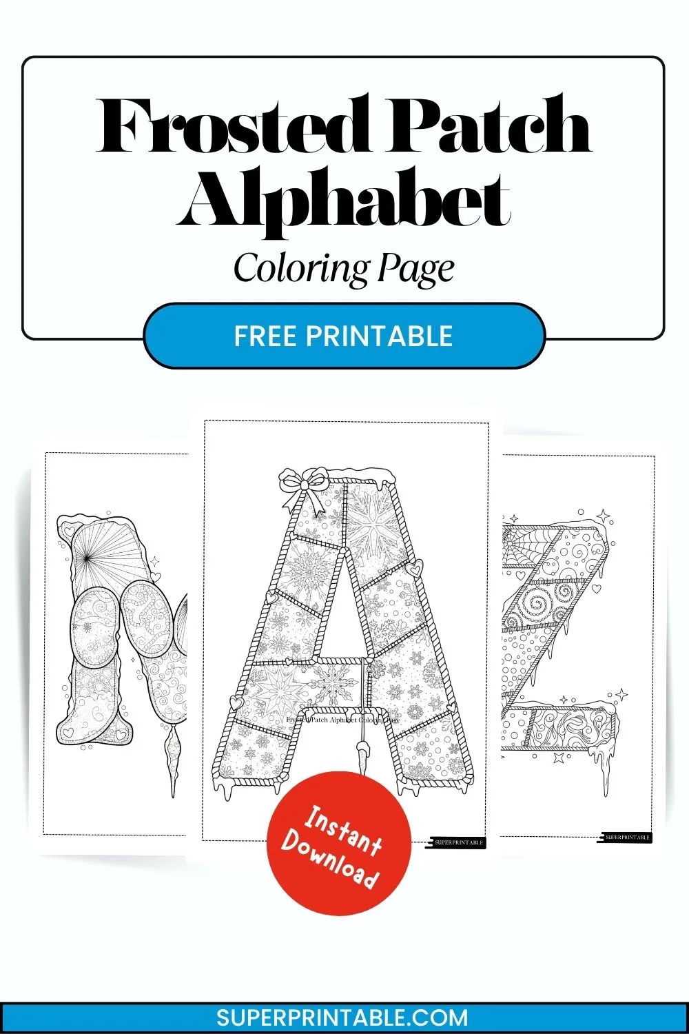 Frosted Patch Alphabet Coloring Page Pinterest Image