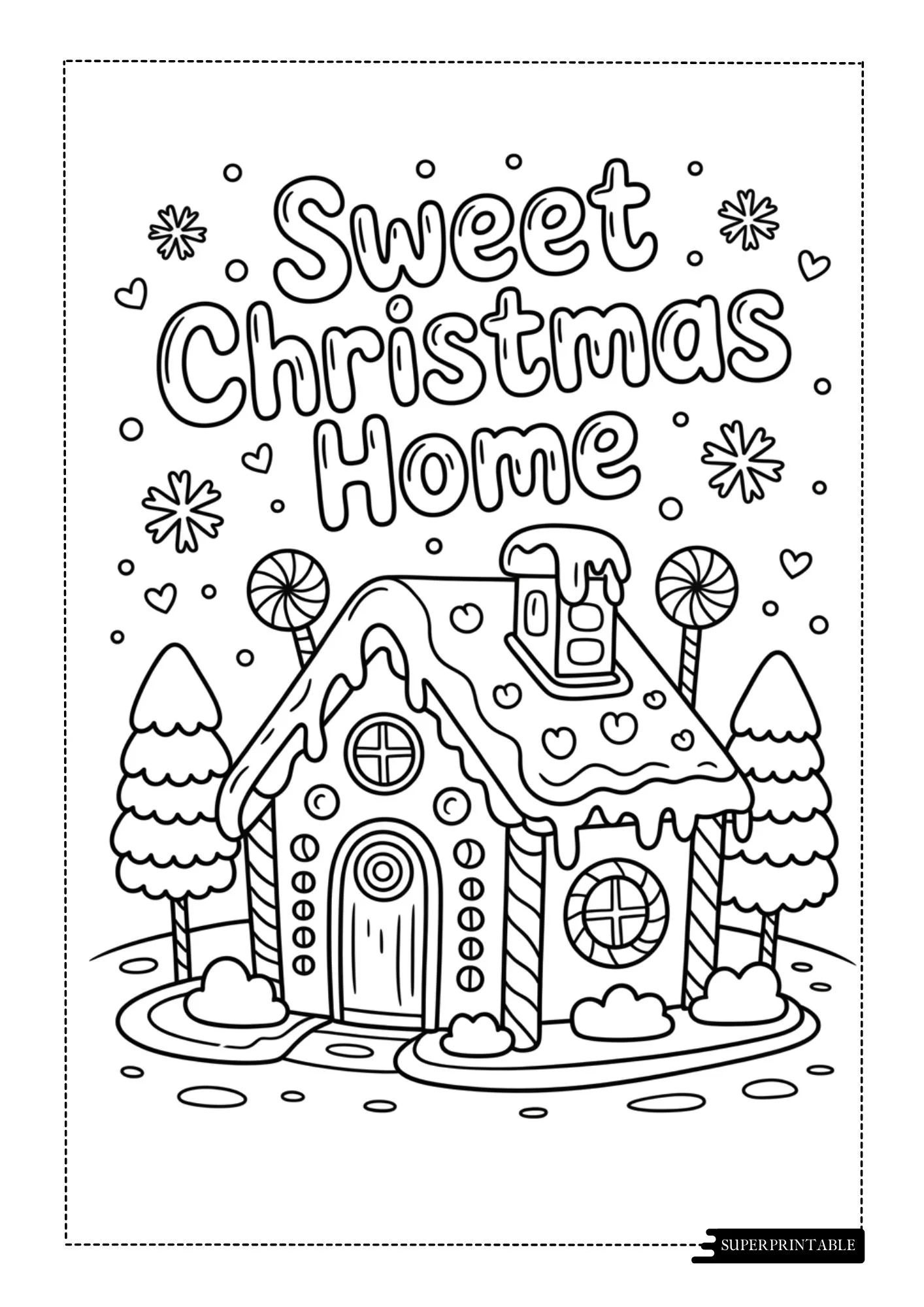 Gingerbread House Coloring Pages 1