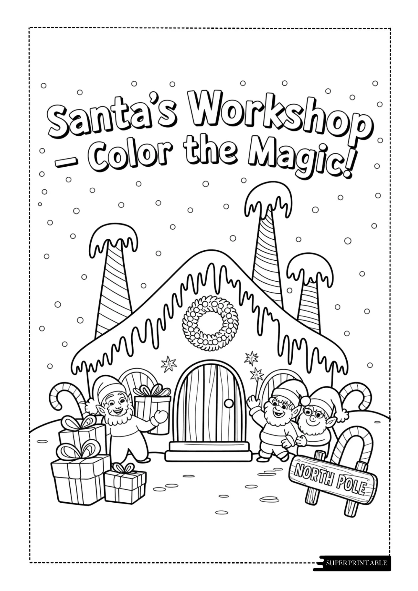 Gingerbread House Coloring Pages 4