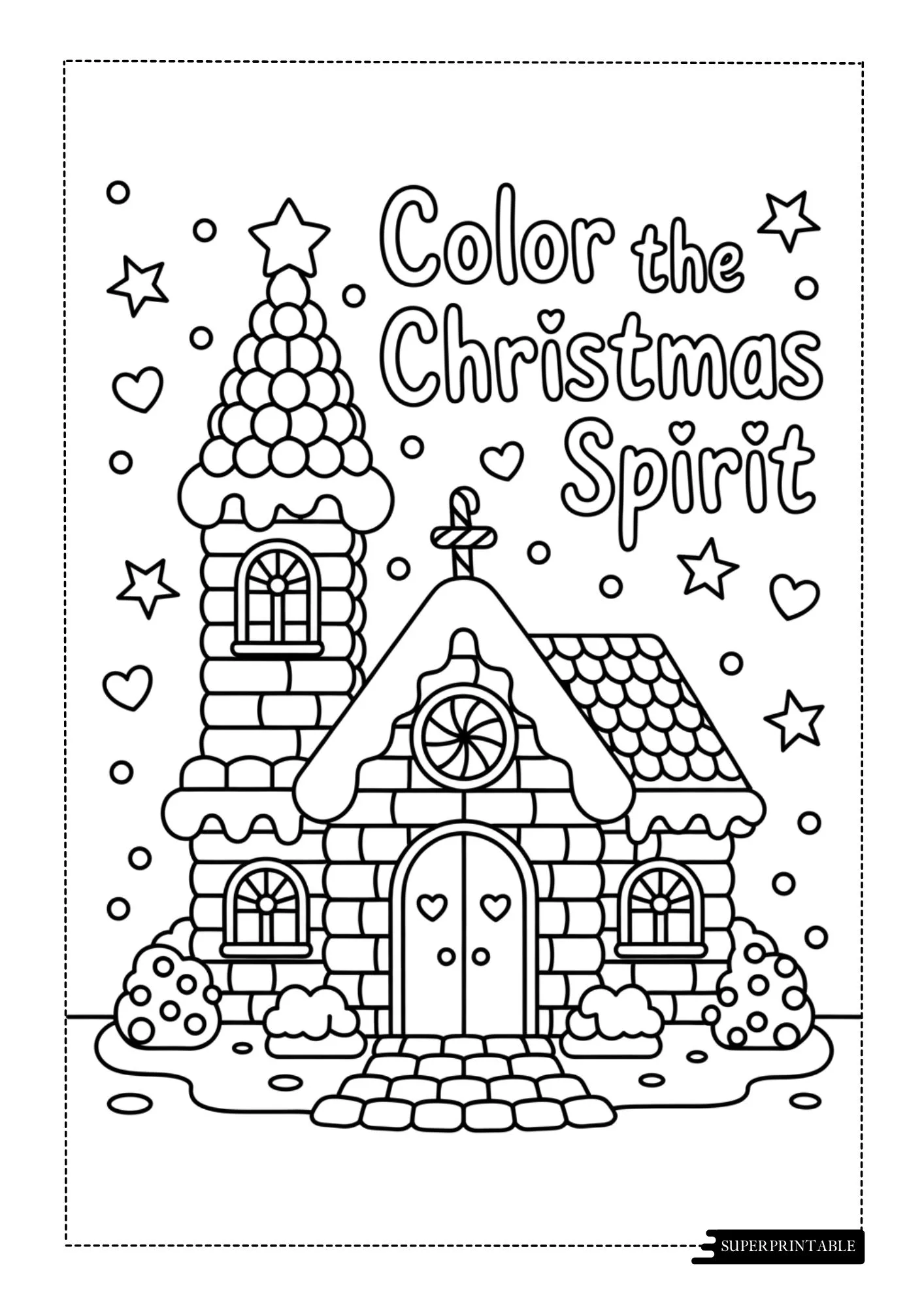 Gingerbread House Coloring Pages 6
