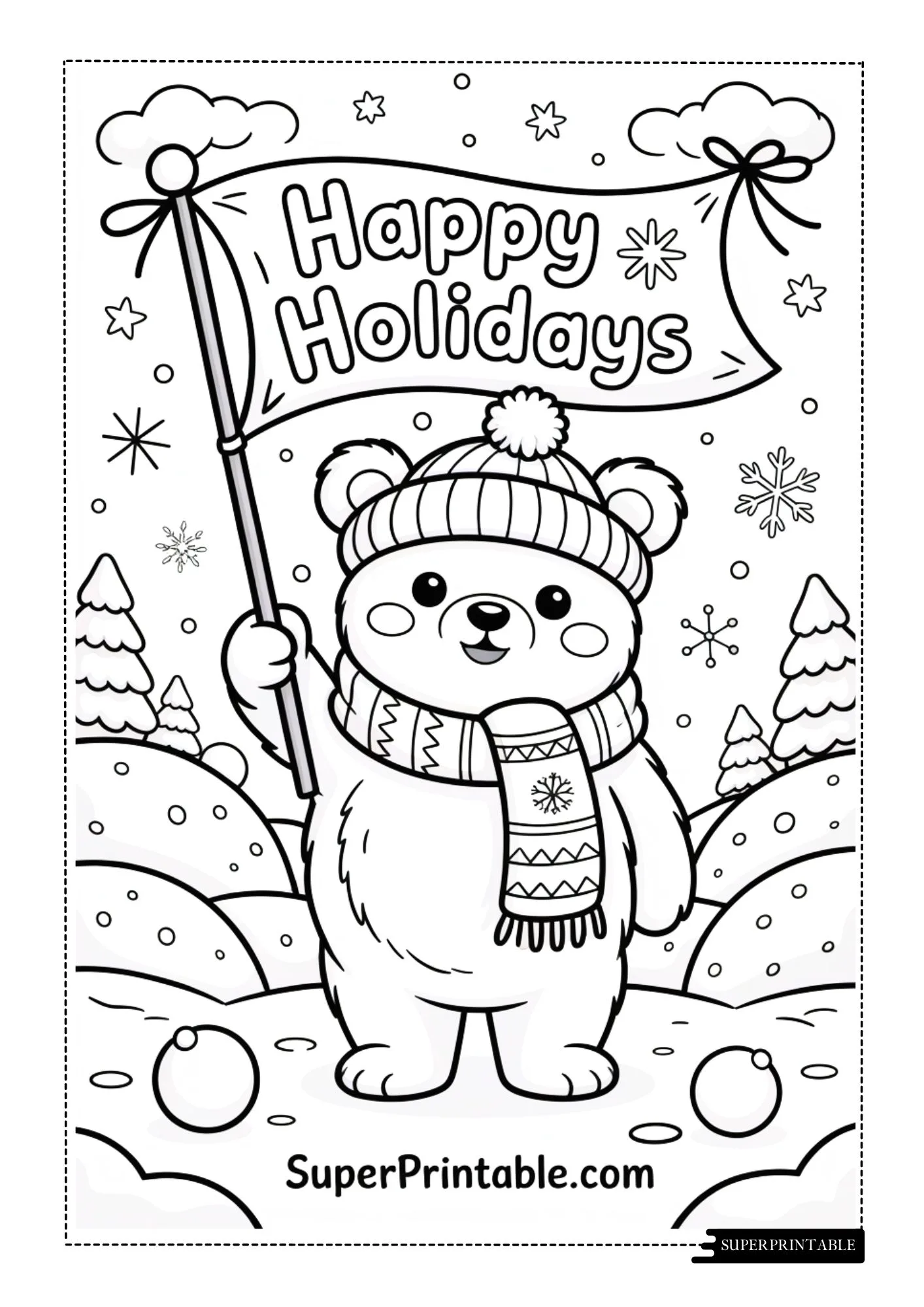 Happy Holidays Animal Adventures Coloring Pages 4