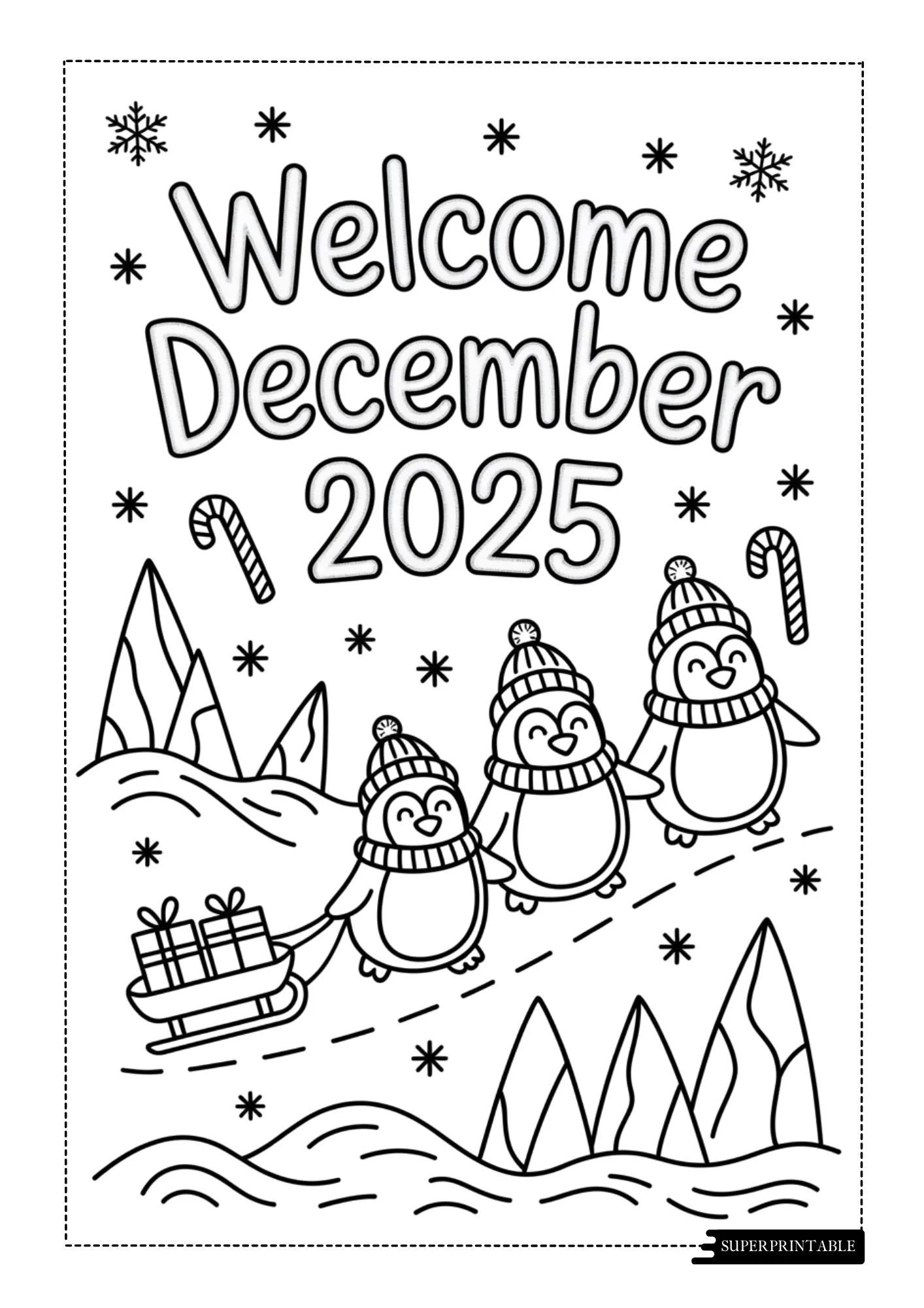 Hello December 2025 Coloring Pages 5