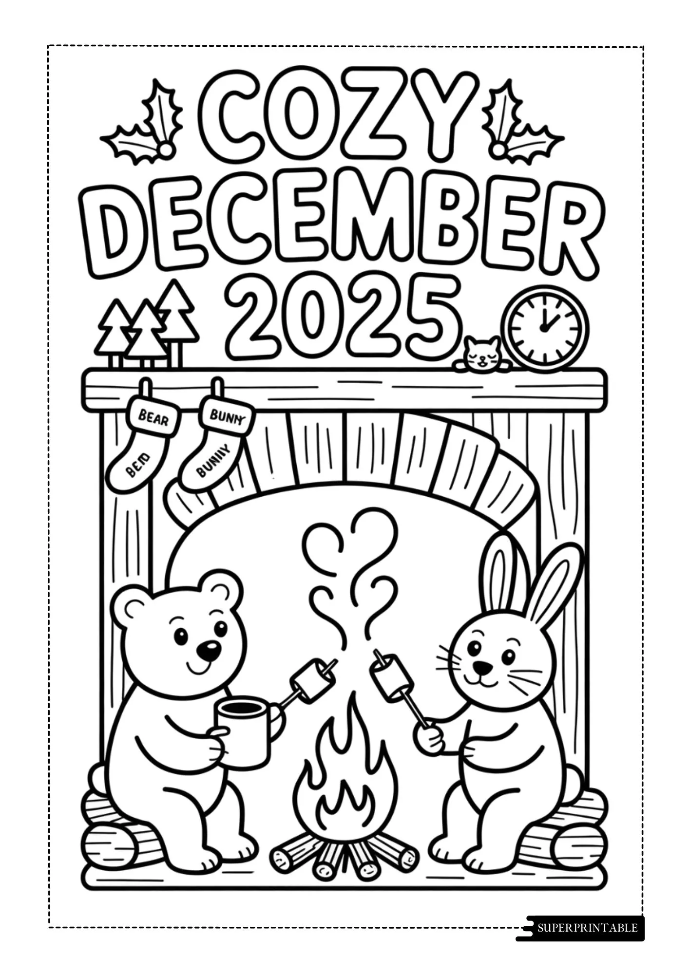 Hello December 2025 Coloring Pages 6