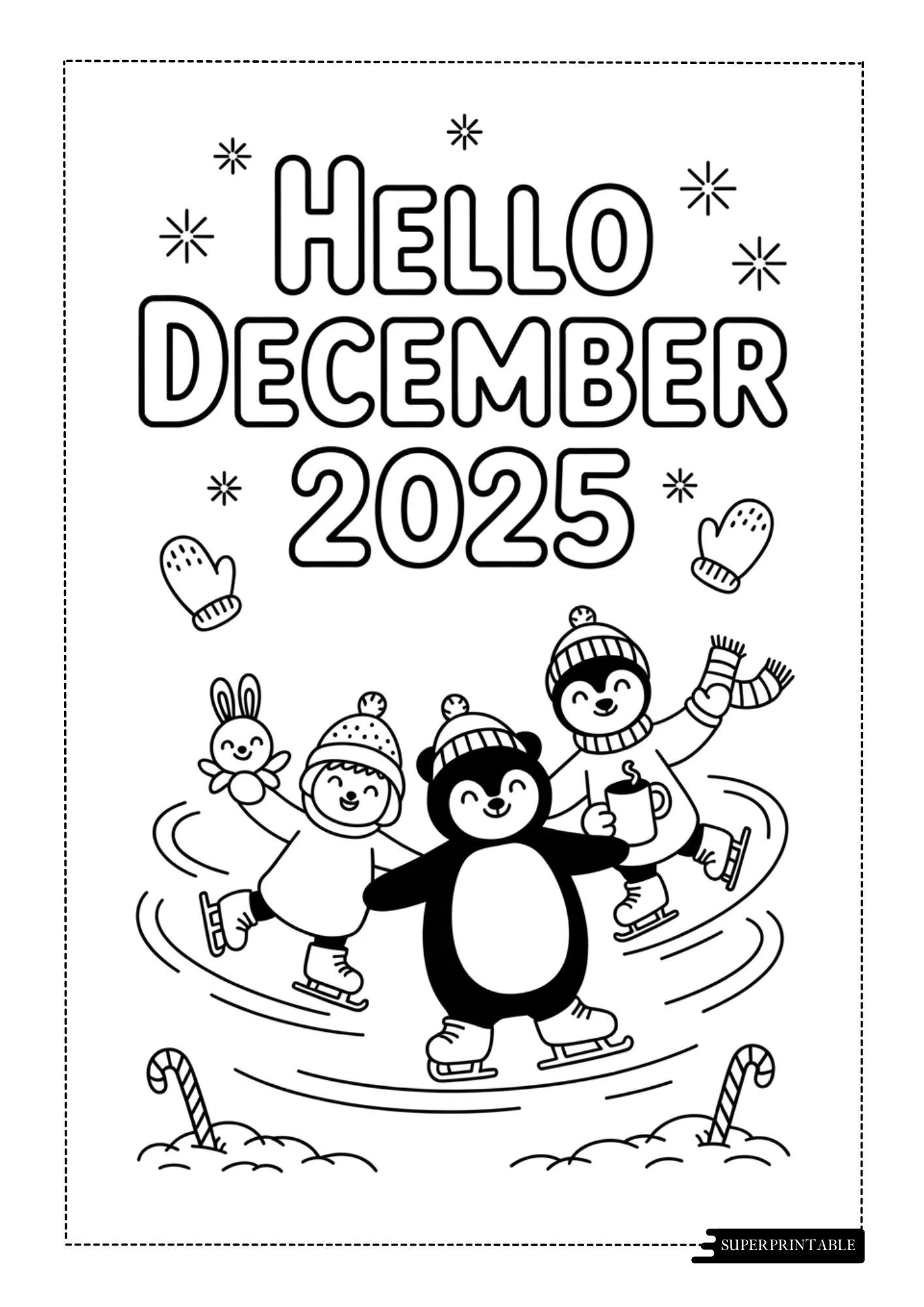 Hello December 2025 Coloring Pages 8