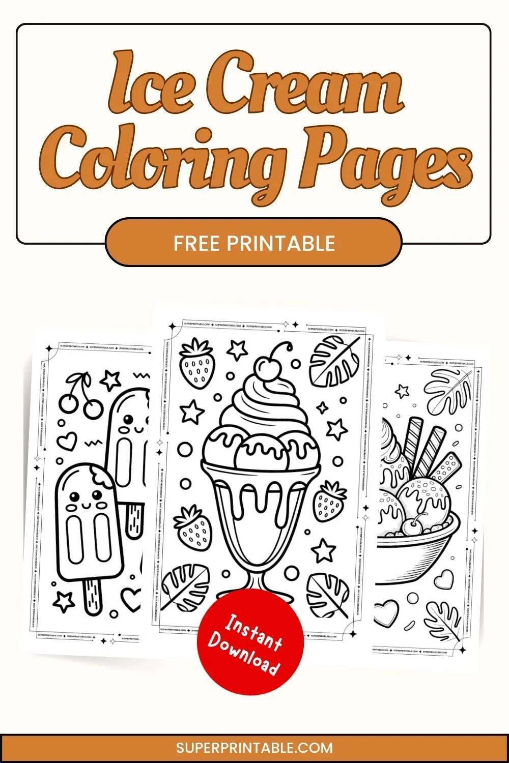 Ice Cream Coloring Pages Pinterest Image