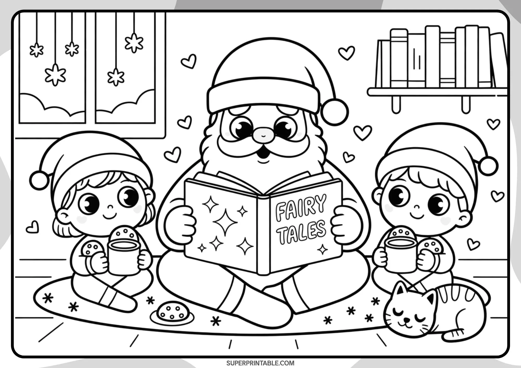 Kawaii Christmas Santa Adventures Coloring Pages 5