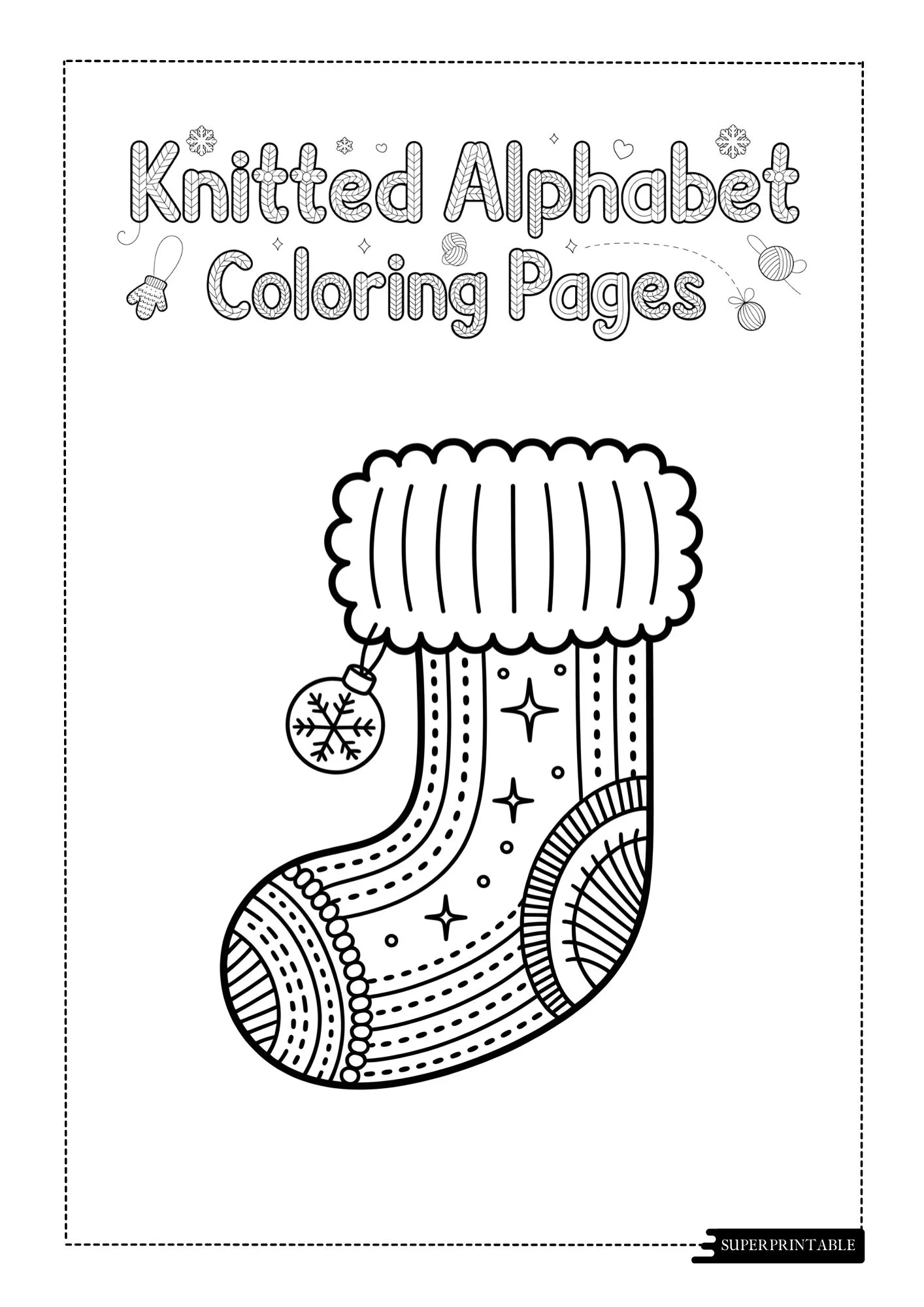 Knitted Christmas Alphabet Coloring Pages 10