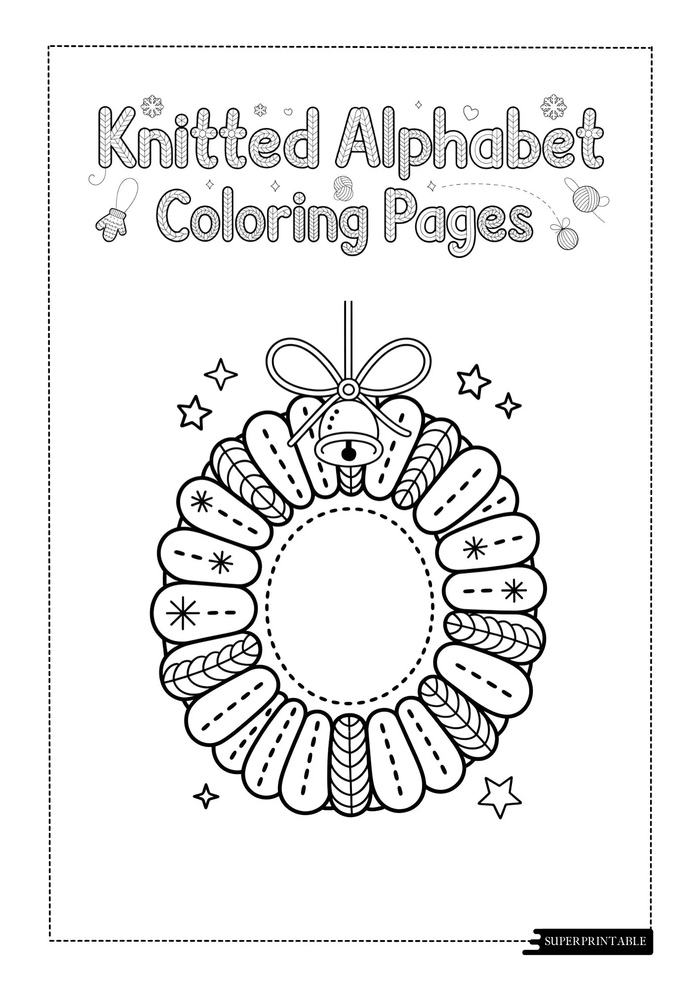 Knitted Christmas Alphabet Coloring Pages 15