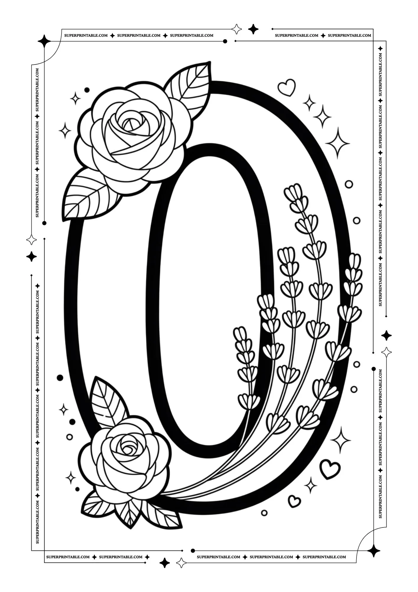 Lavender & Rose Decorative Number Coloring Collection 1