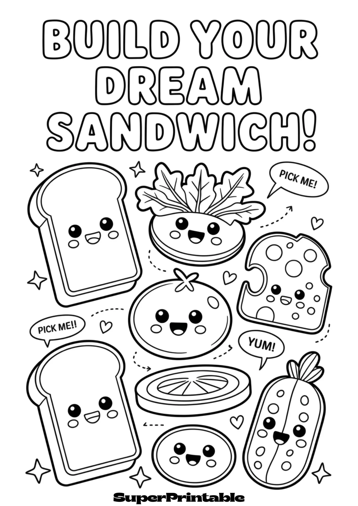 National Sandwich Day Coloring Pages 2