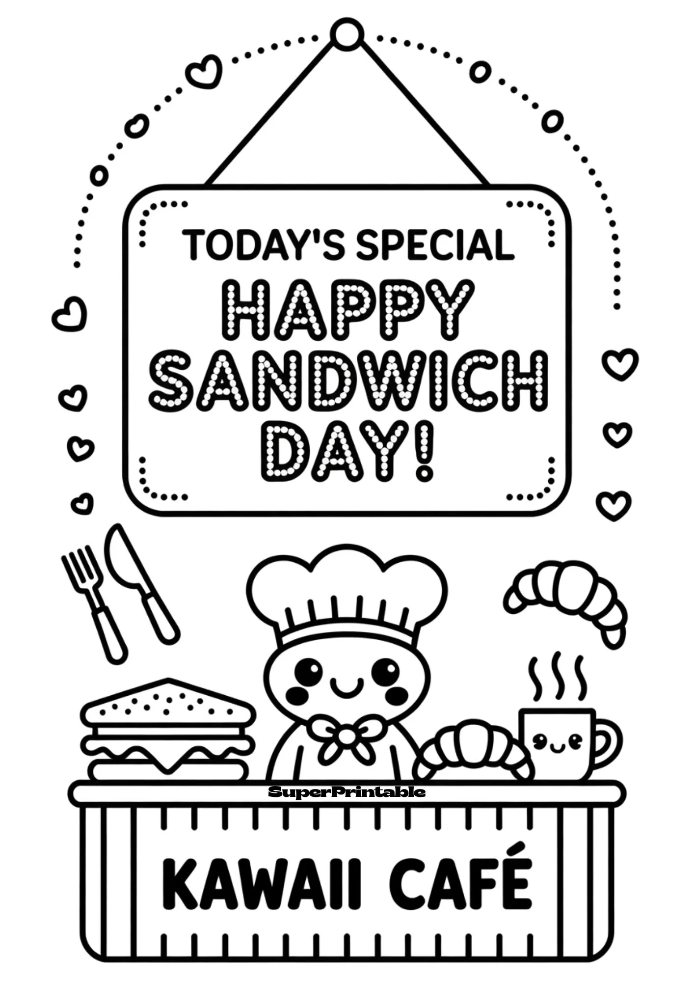 National Sandwich Day Coloring Pages 4