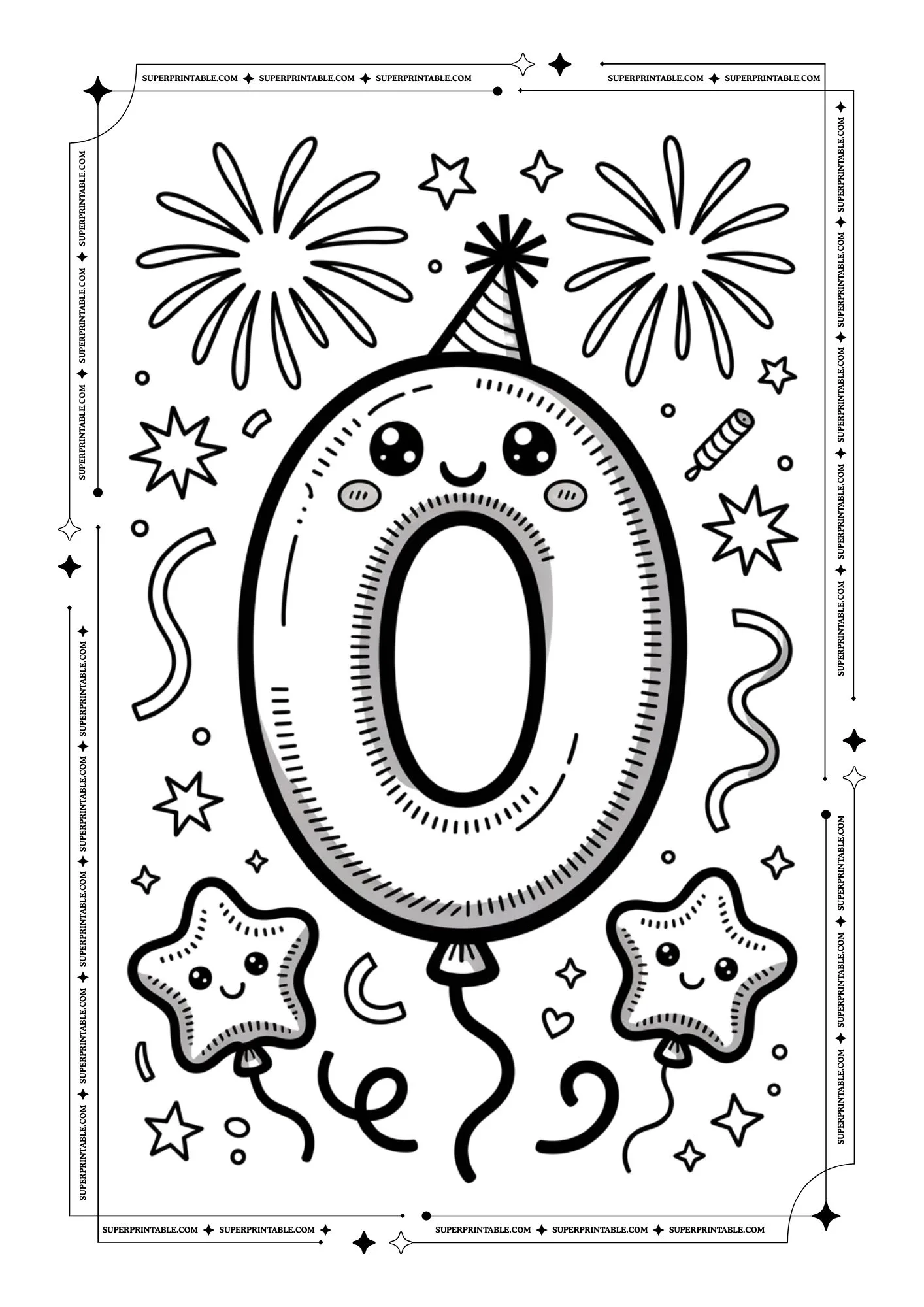 New Year Numbers Coloring Pack 1
