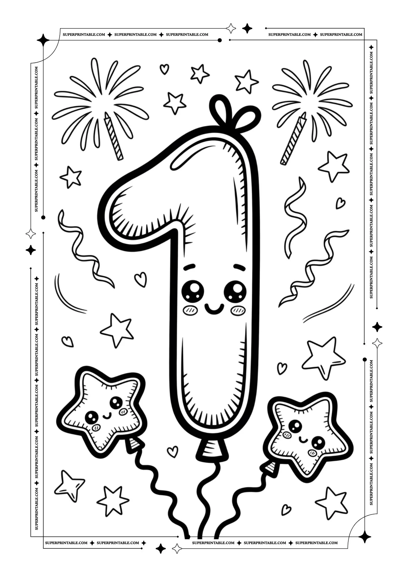 New Year Numbers Coloring Pack 2