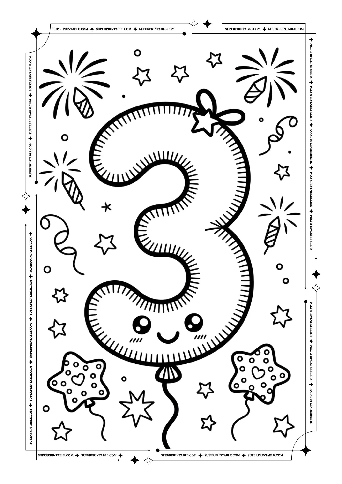 New Year Numbers Coloring Pack 4