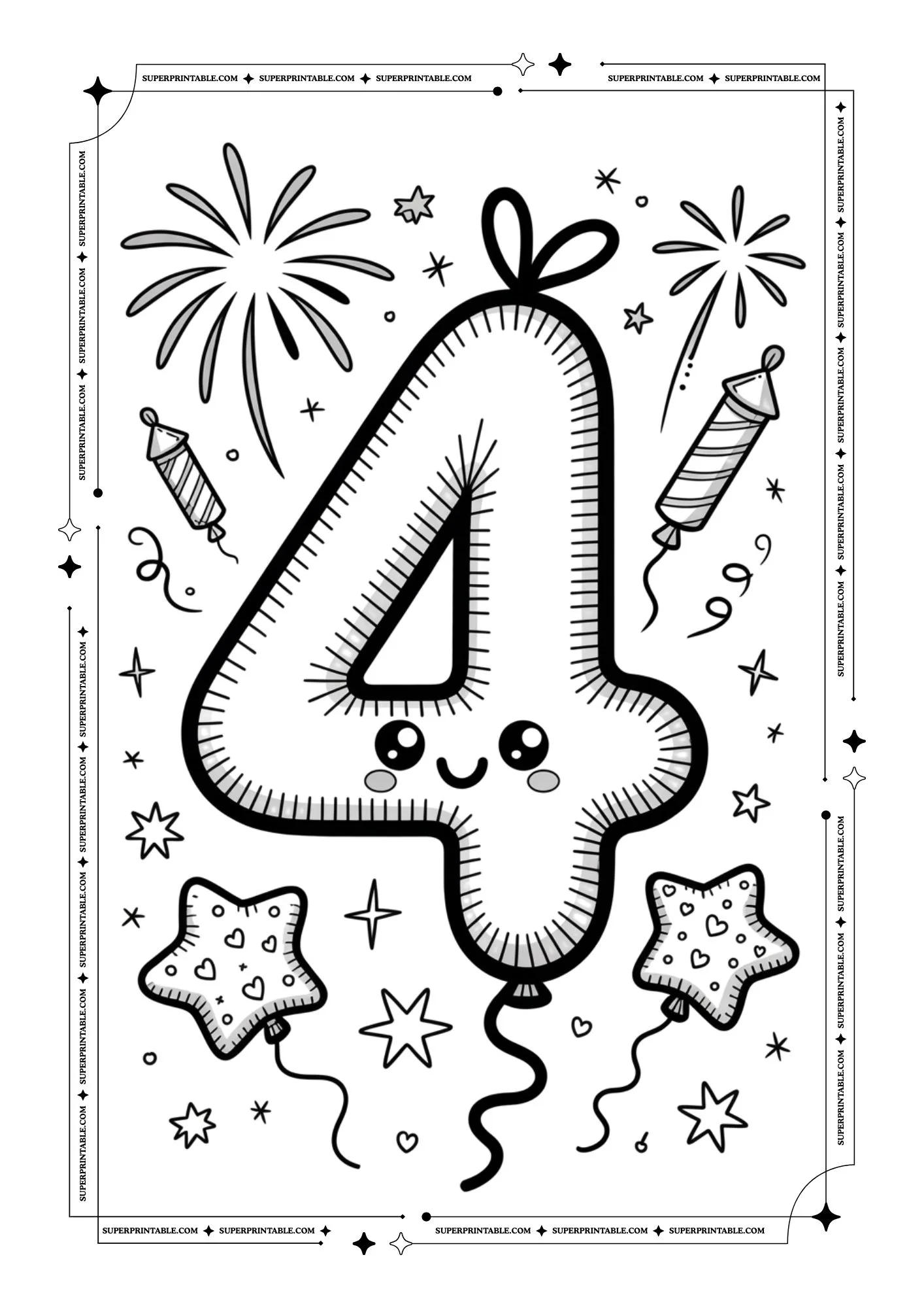 New Year Numbers Coloring Pack 5