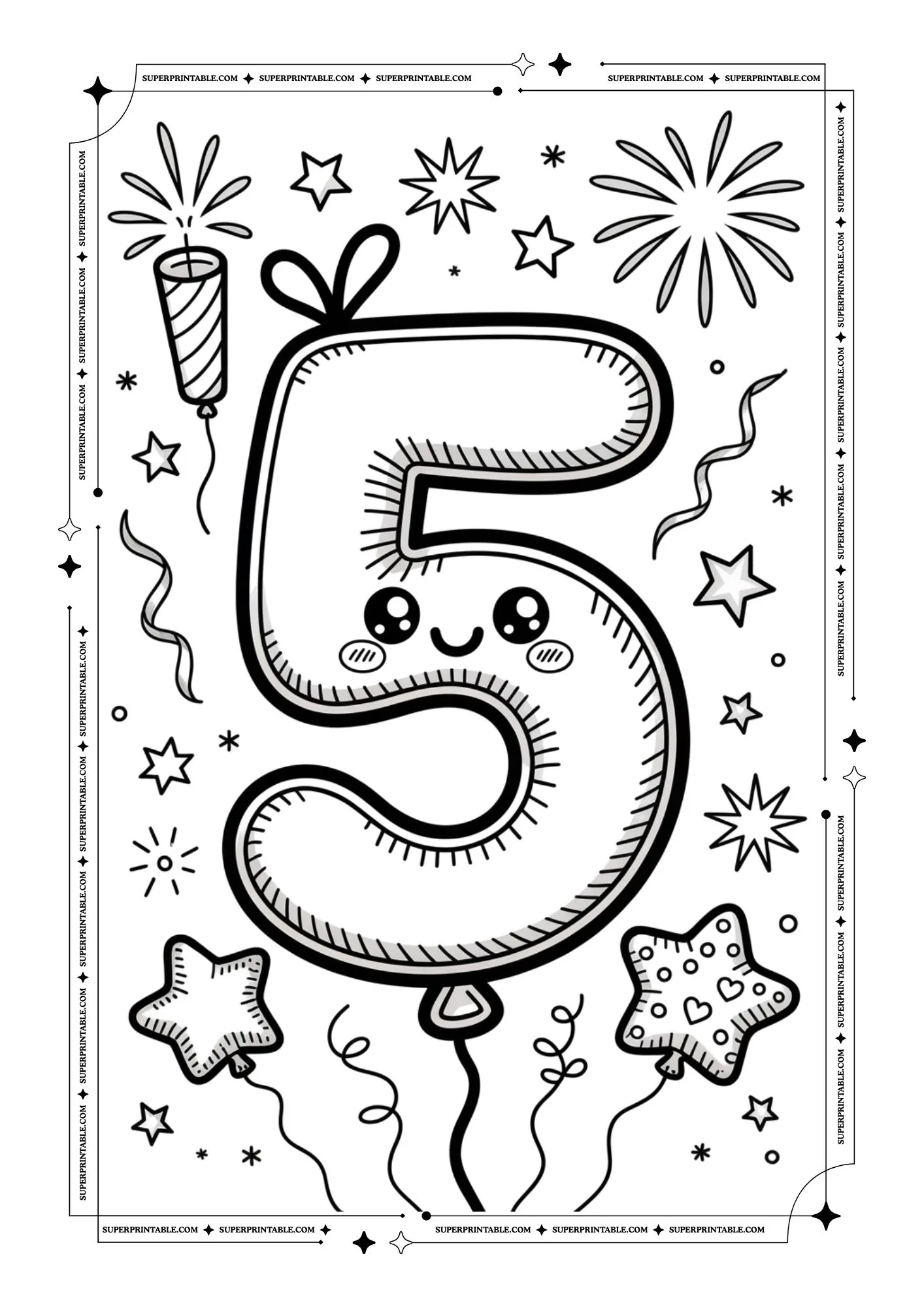 New Year Numbers Coloring Pack 6