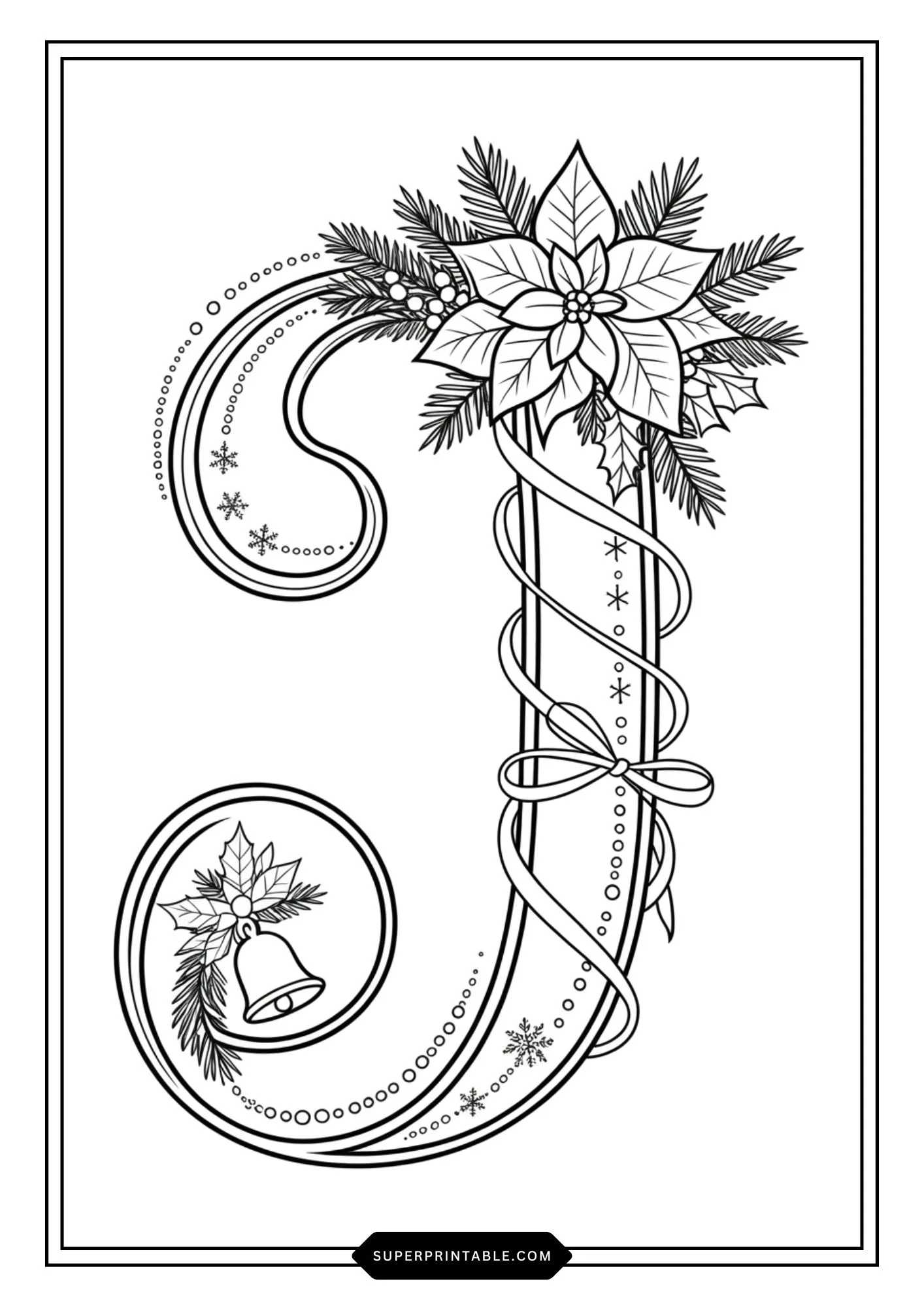 Poinsettia Christmas ABC Coloring Pages 10