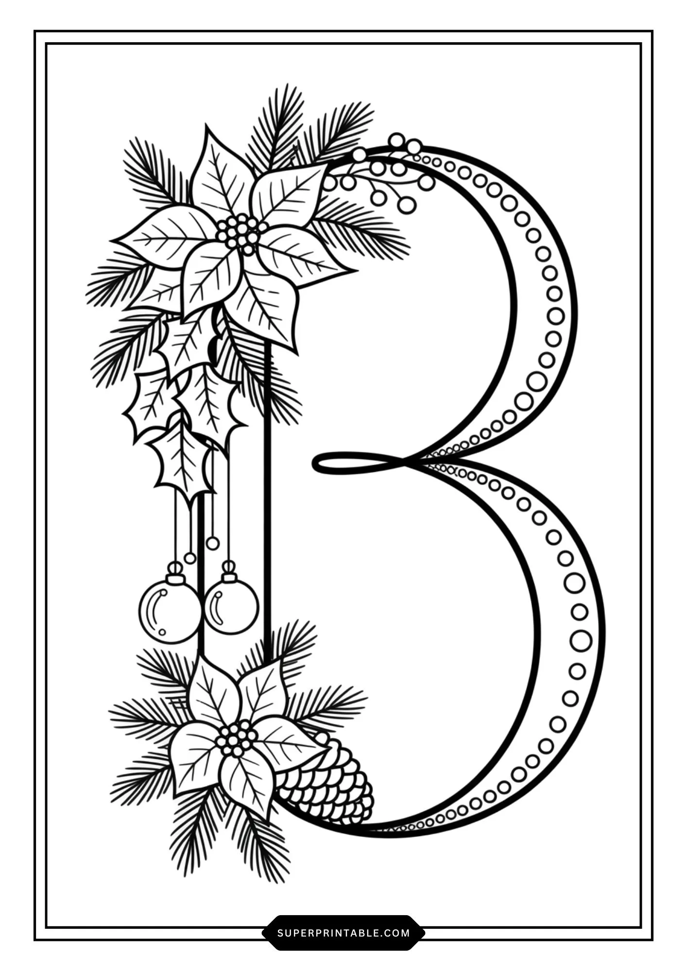 Poinsettia Christmas ABC Coloring Pages 2