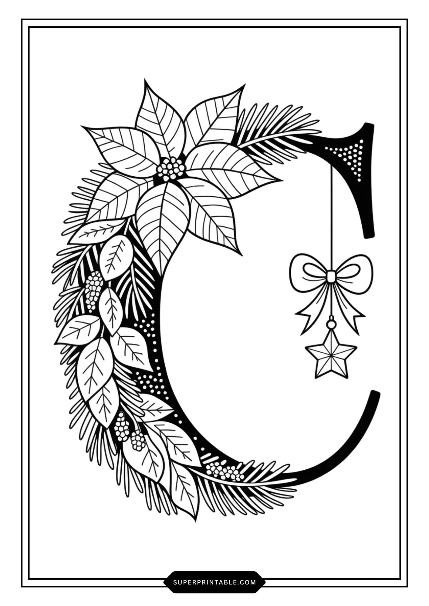 Poinsettia Christmas ABC Coloring Pages 3