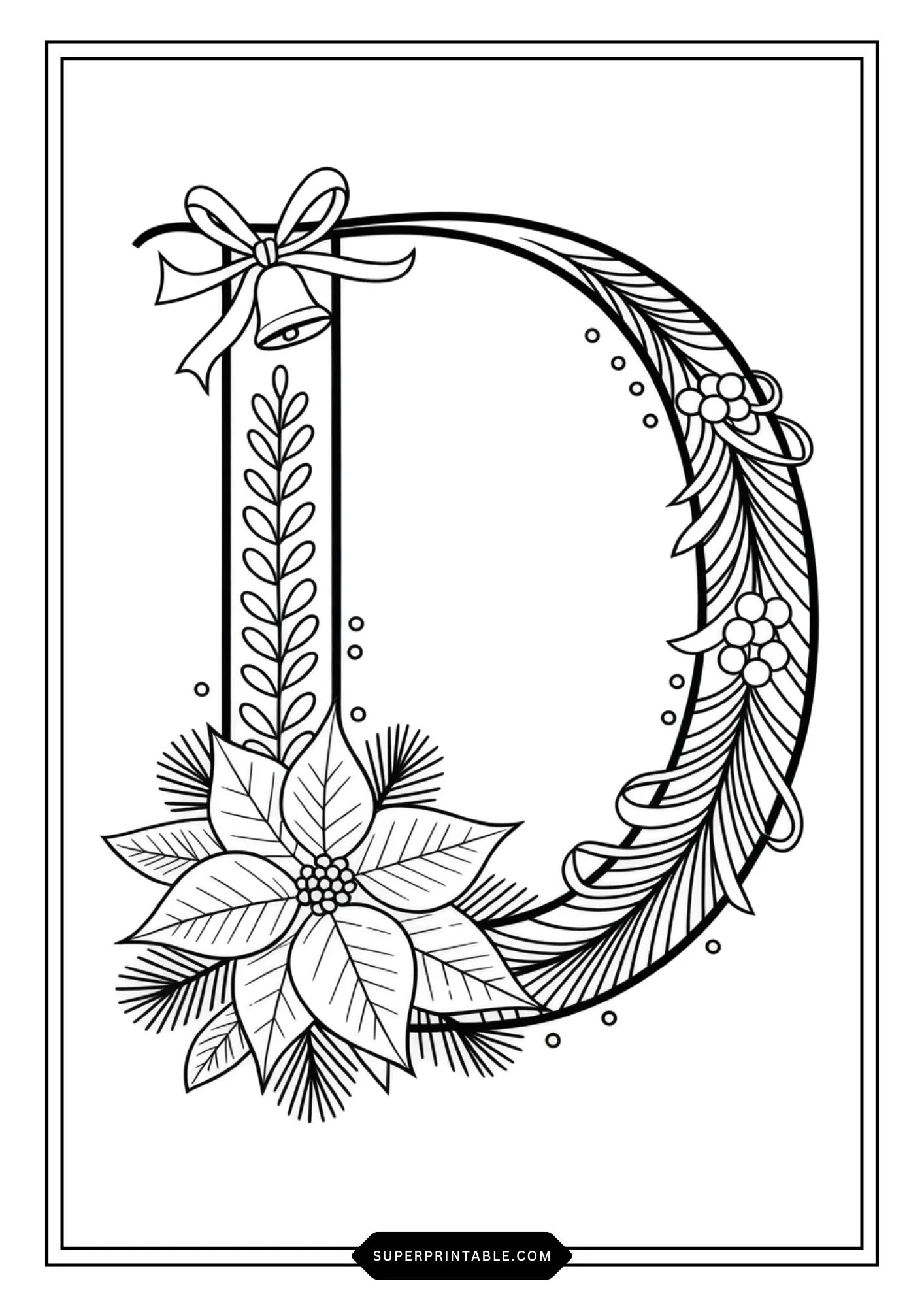 Poinsettia Christmas ABC Coloring Pages 4
