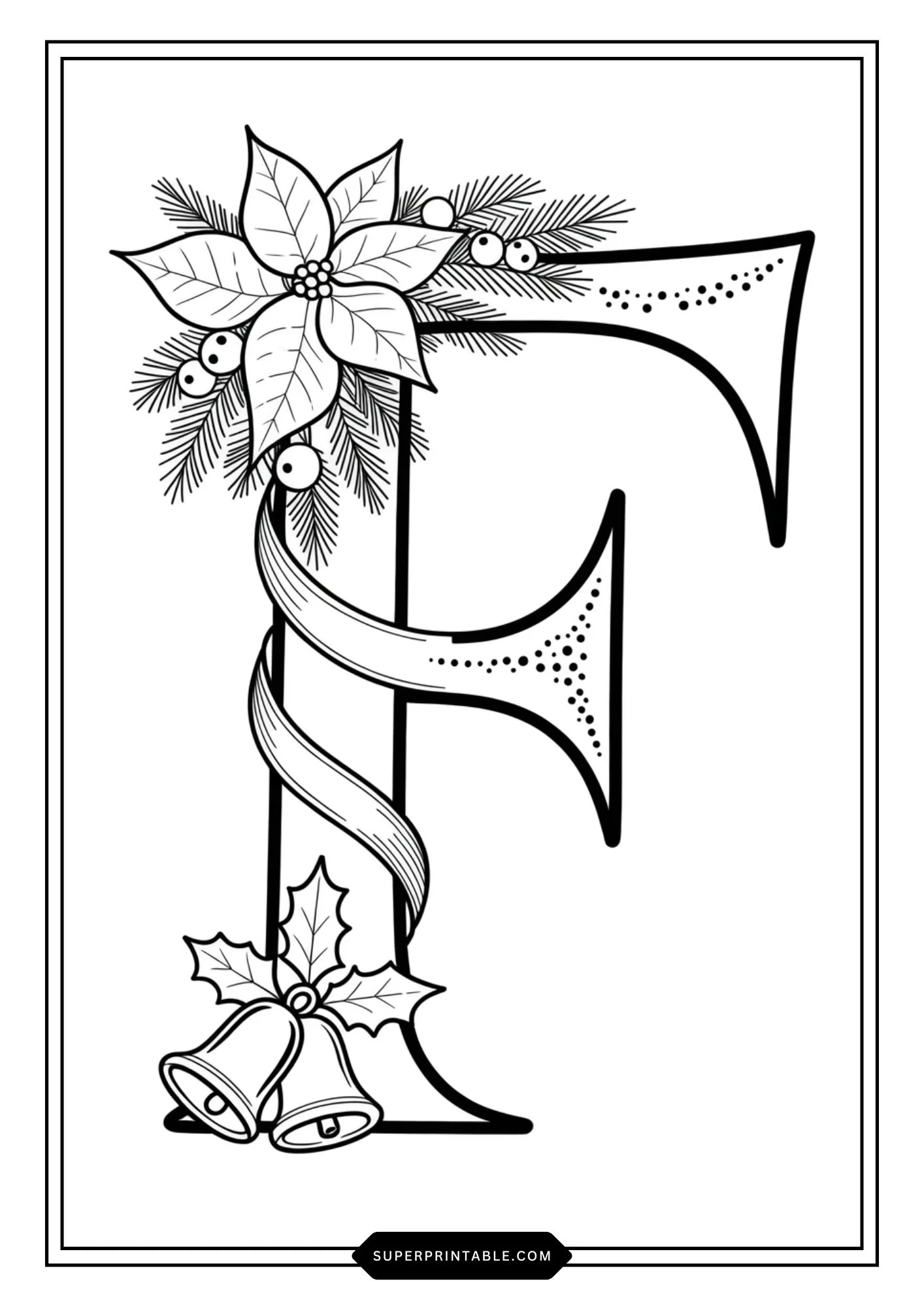 Poinsettia Christmas ABC Coloring Pages 6