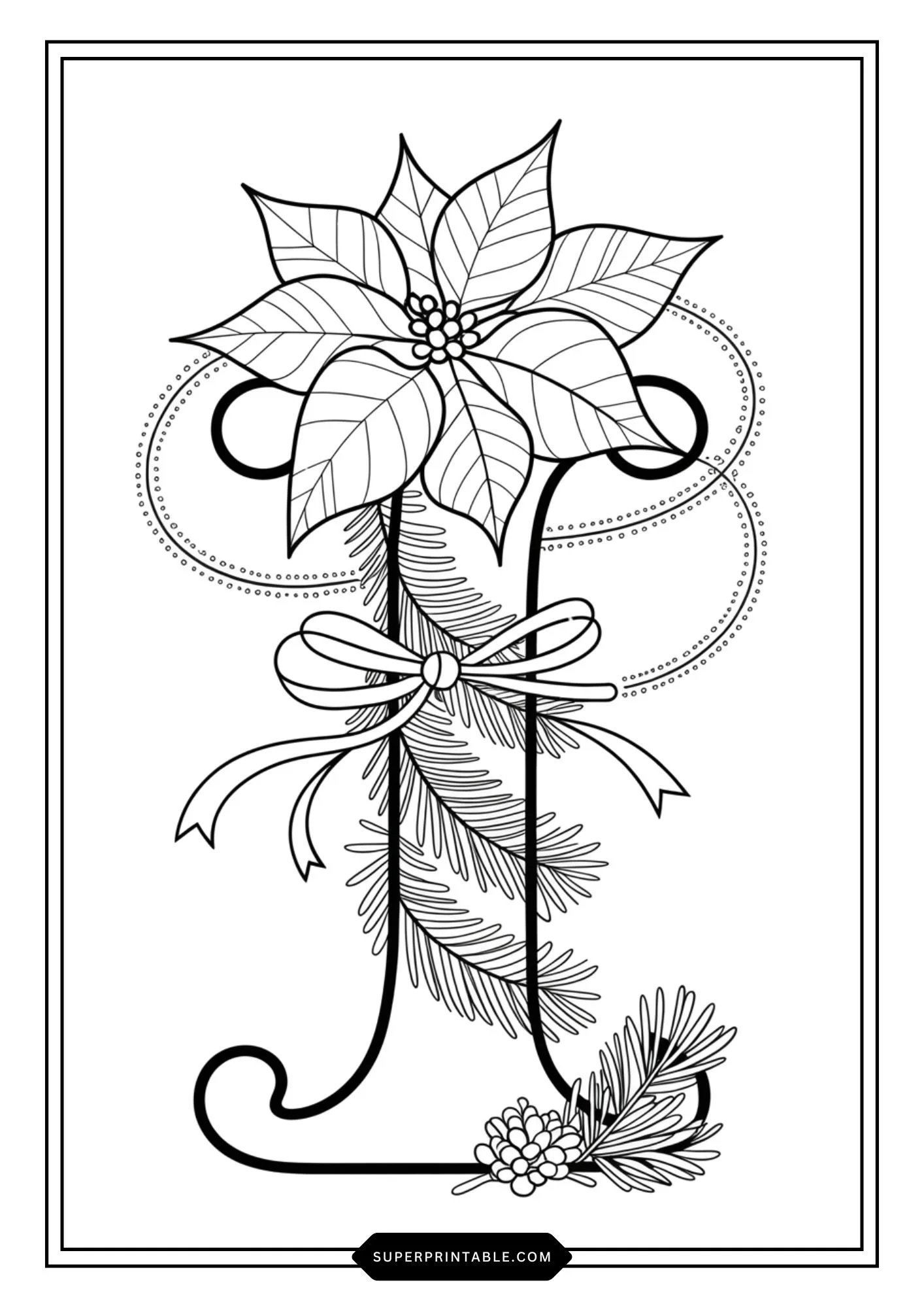 Poinsettia Christmas ABC Coloring Pages 9
