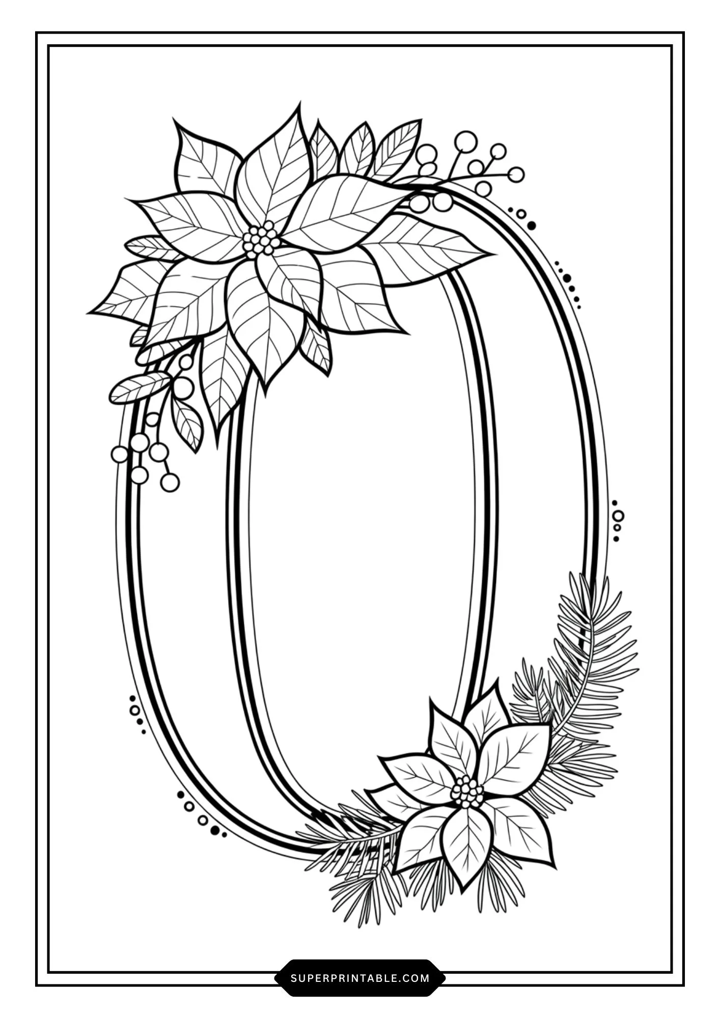 Poinsettia Christmas Numbers Coloring Pages 1