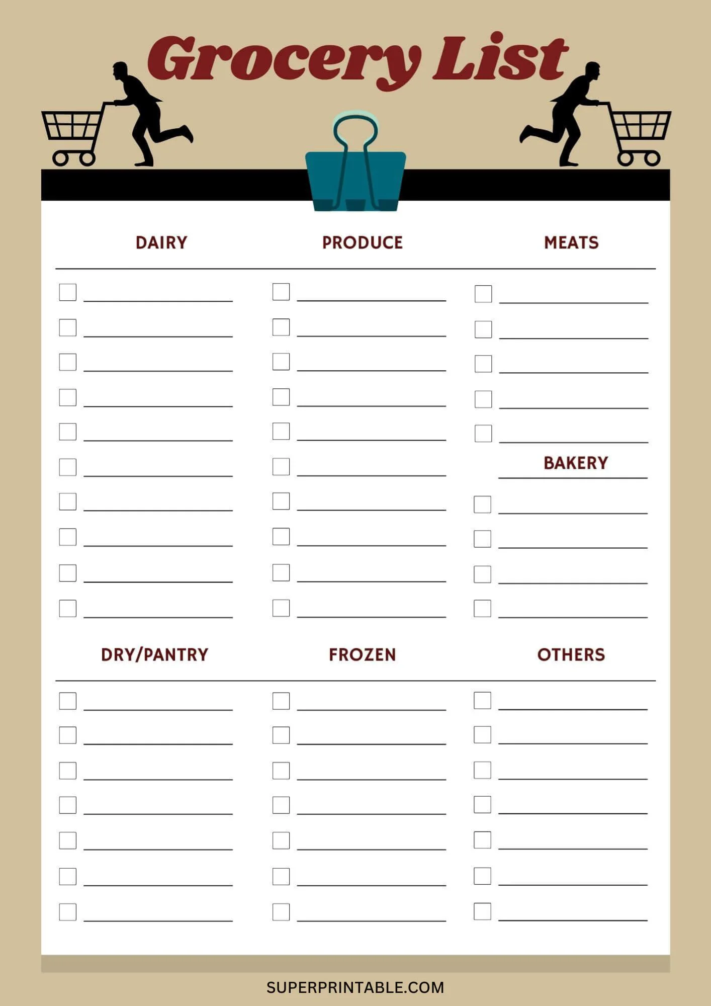 Printable Grocery List 1