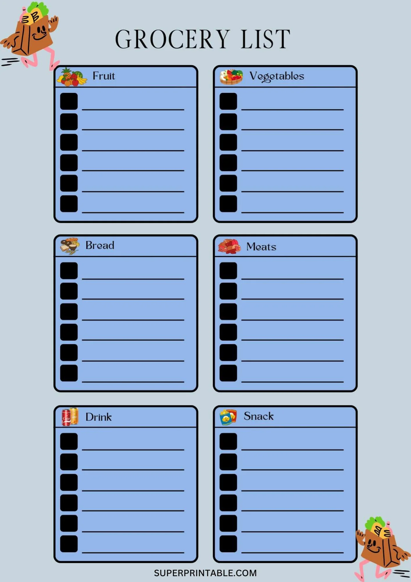 Printable Grocery List 3