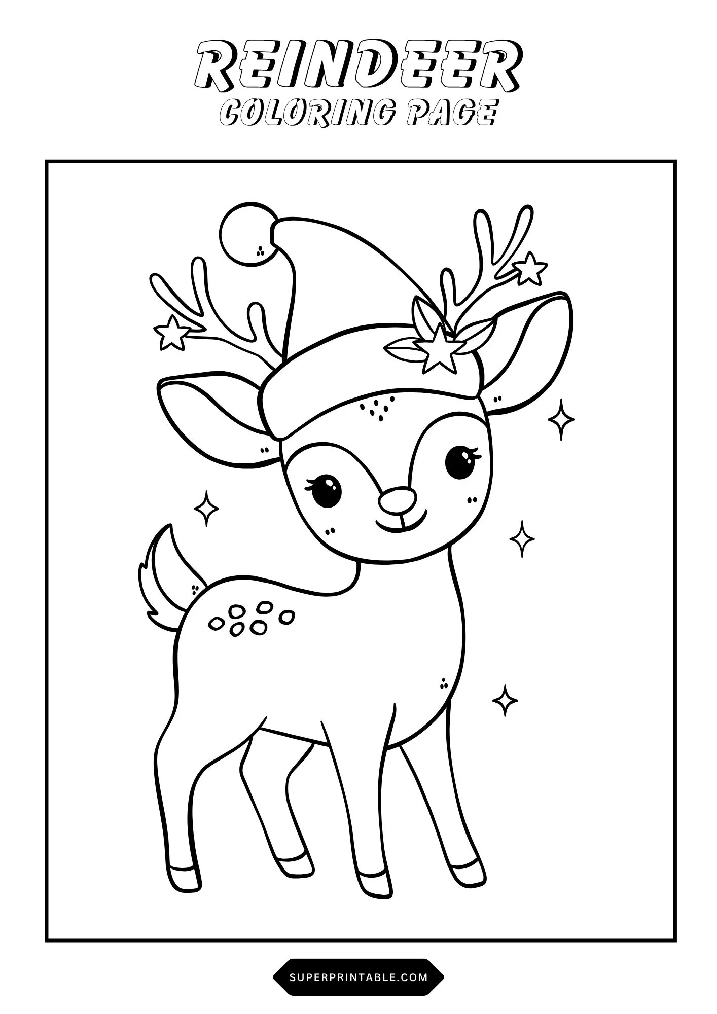Reindeer Coloring Pages 11