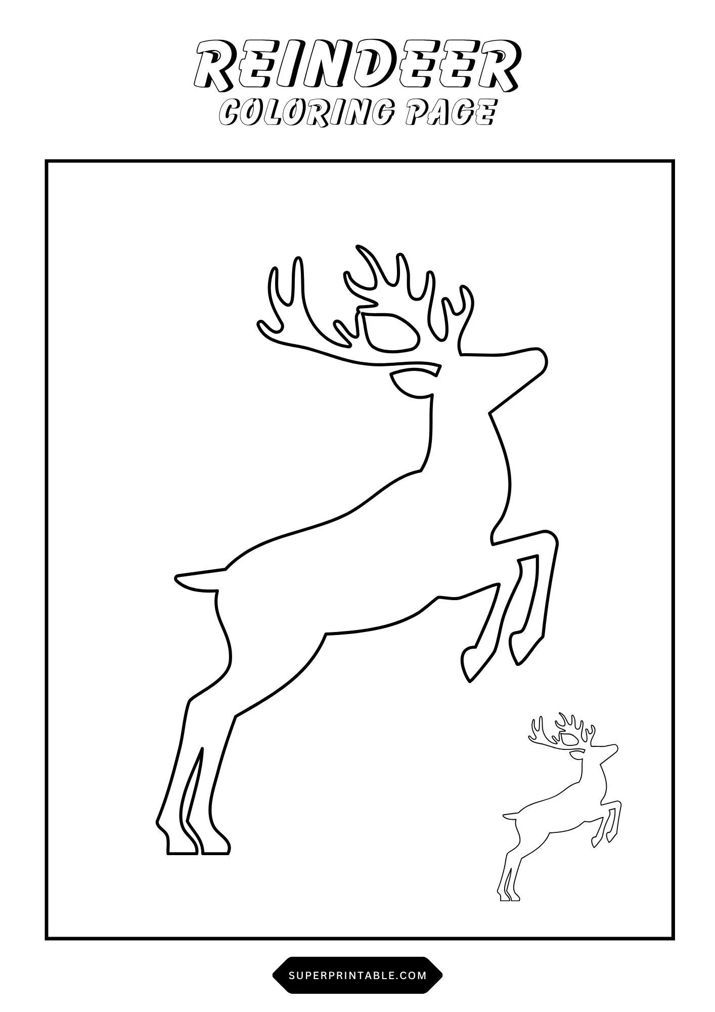 Reindeer Coloring Pages 12