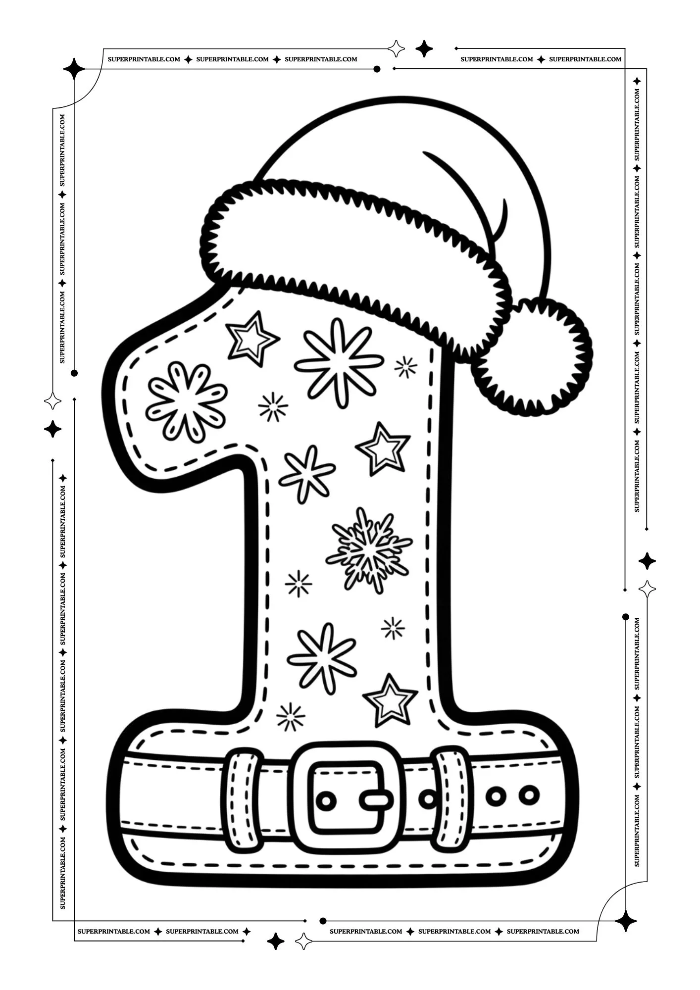 Santa Coat Numbers Coloring Pack 2