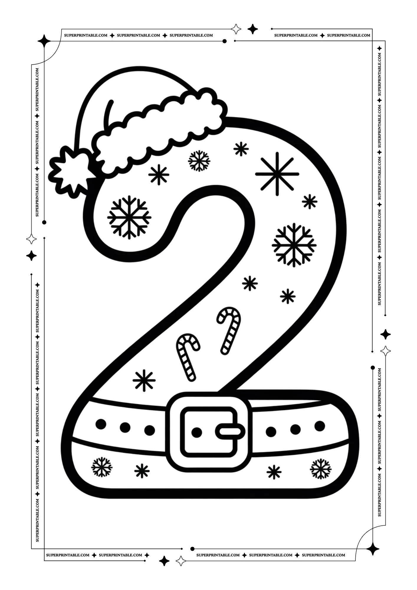 Santa Coat Numbers Coloring Pack 3