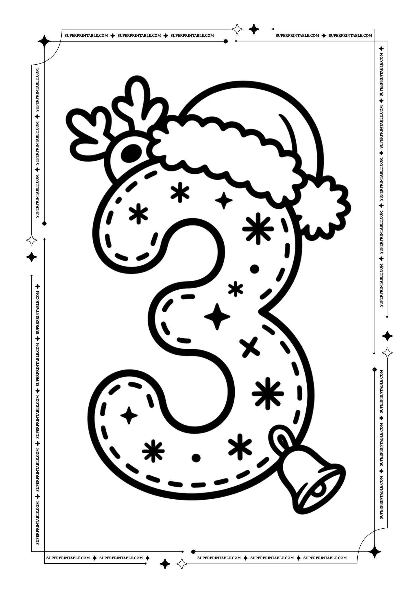 Santa Coat Numbers Coloring Pack 4