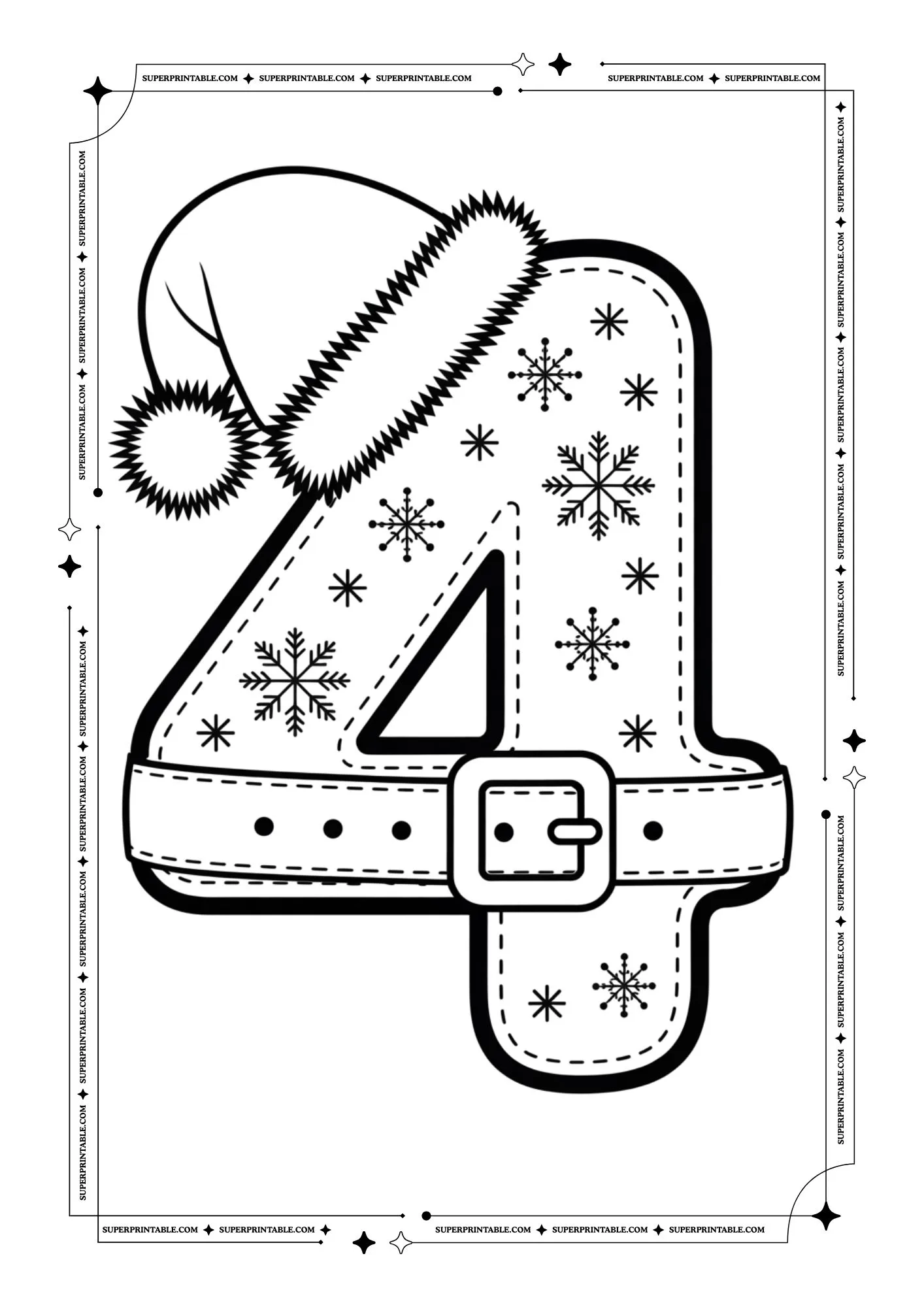 Santa Coat Numbers Coloring Pack 5